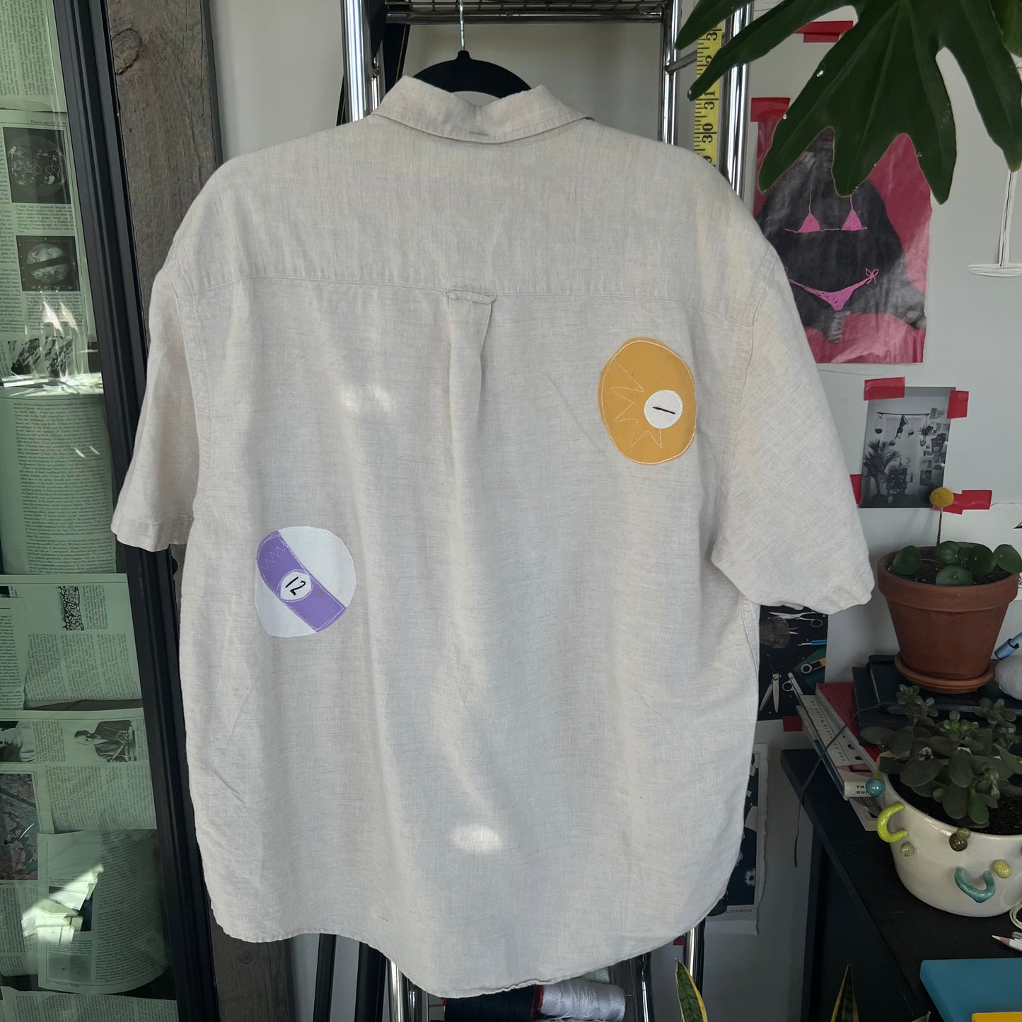 Billiard ball linen buttondown(XL)