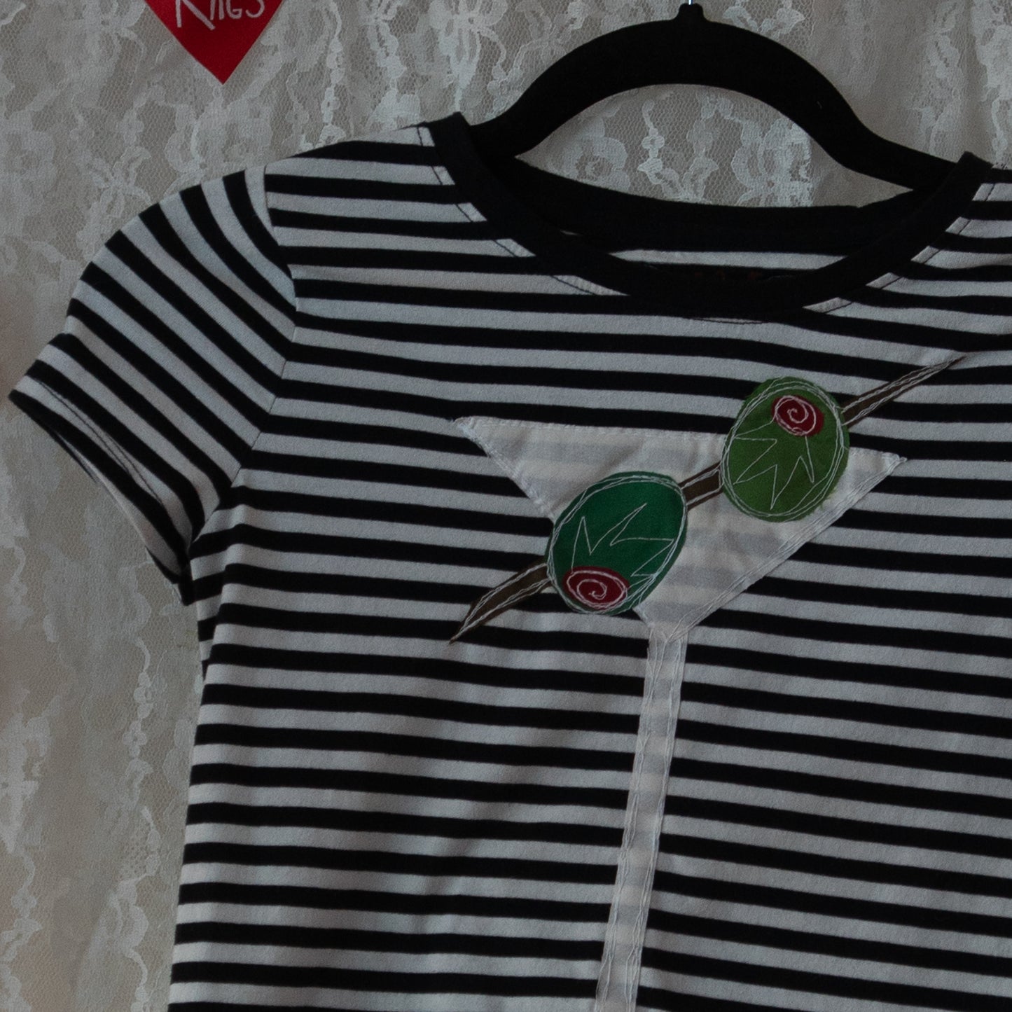 Striped olive baby tee(XS)
