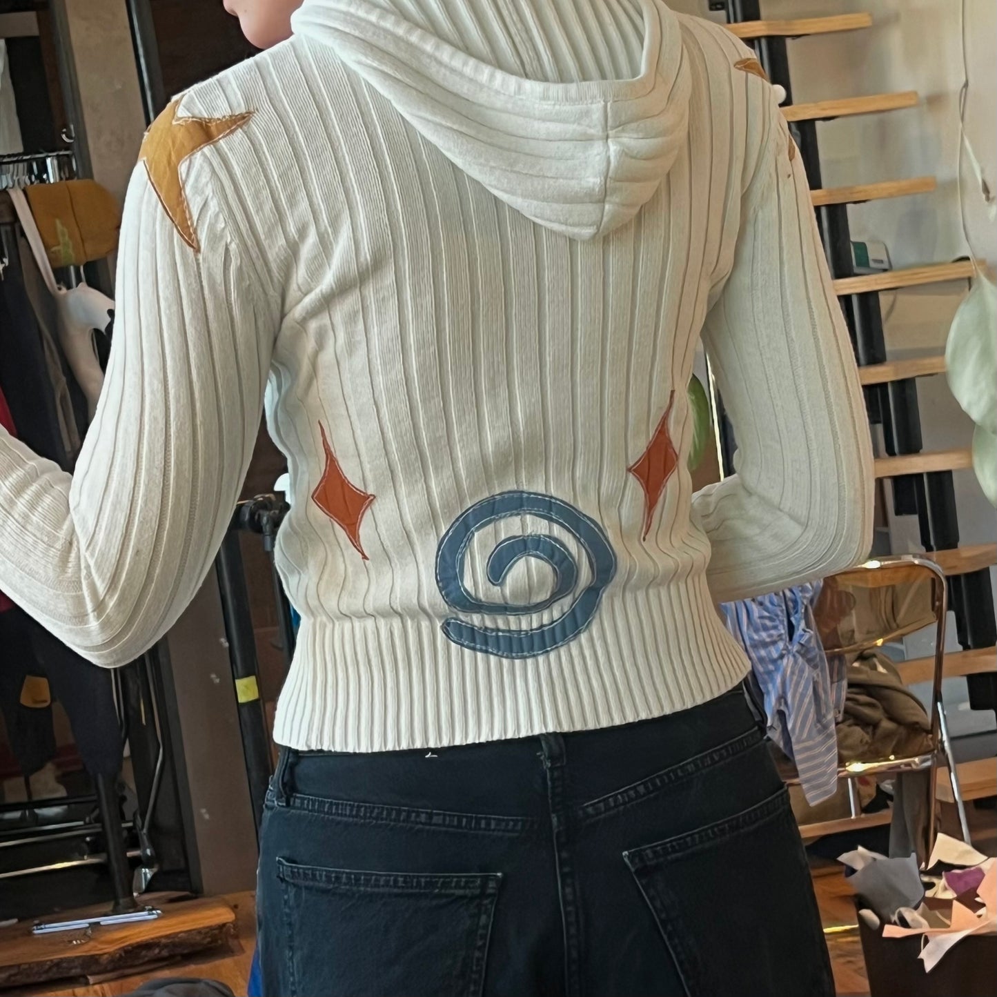 Magg’s Rags swirly stars ‘n spikes zip up(XS)