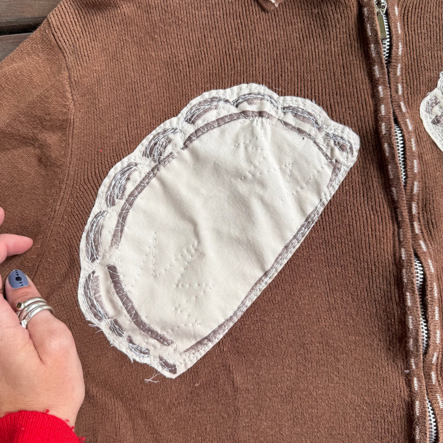 Pierogie (•)(•)’s zip up(medium)
