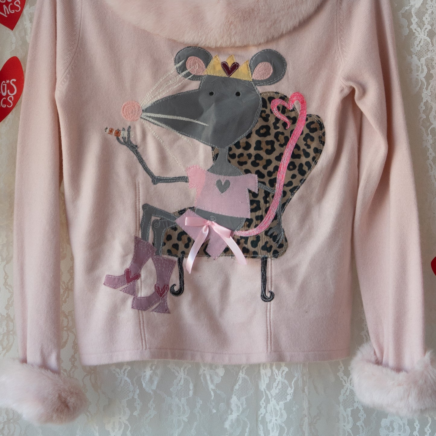 Princess ciga-rat faux fur trimmed long sleeve(small)