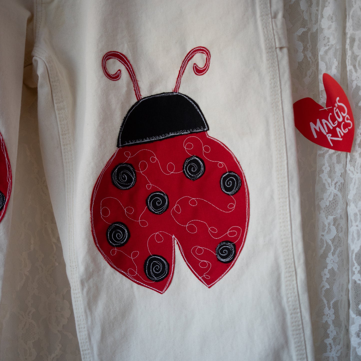 Double ladybug knee painter’s pants(36x32)