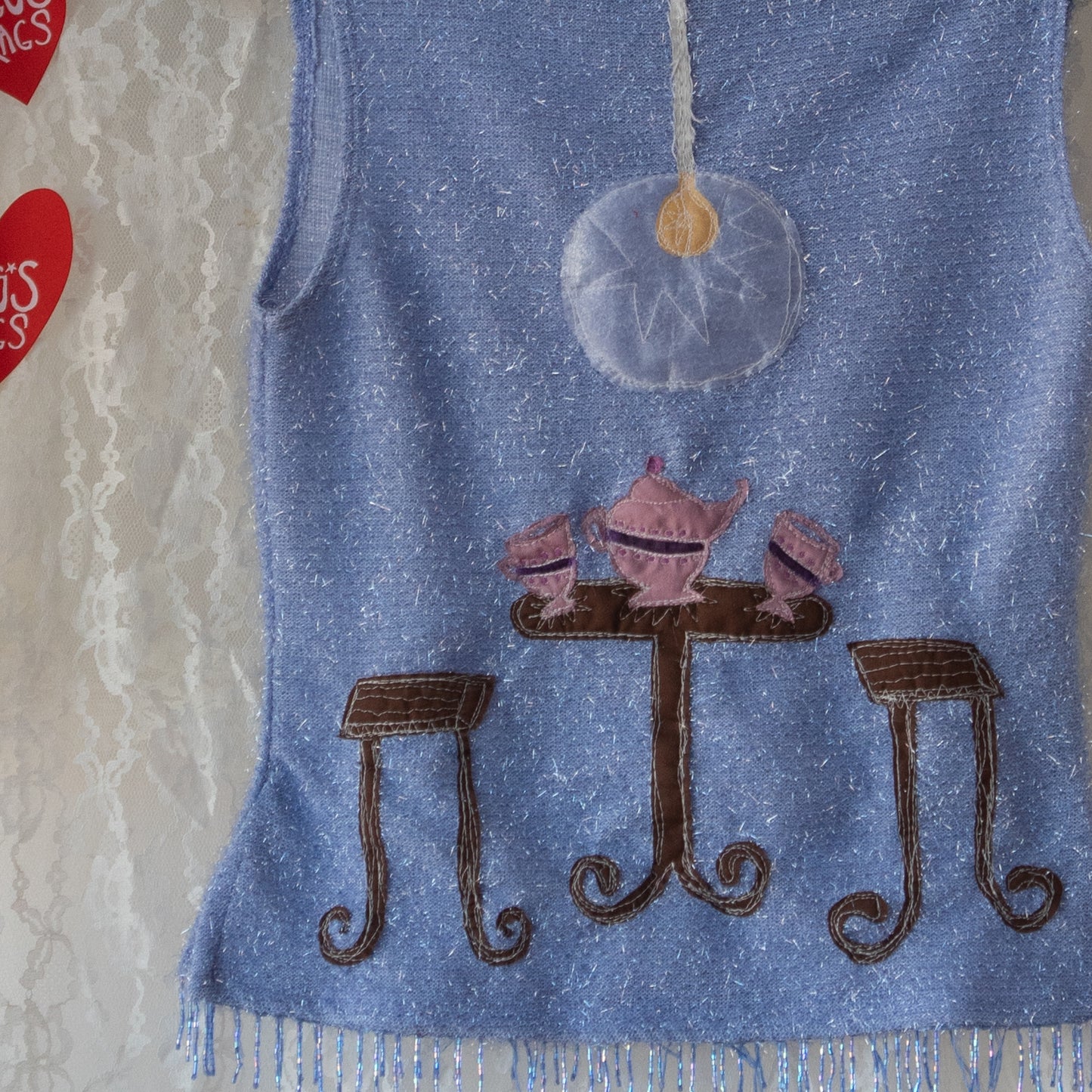 Tea for two glittery fringe tank(medium)