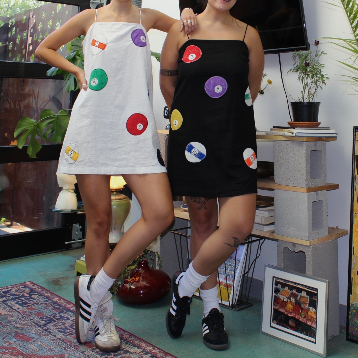 White billiard ball linen dress(medium)