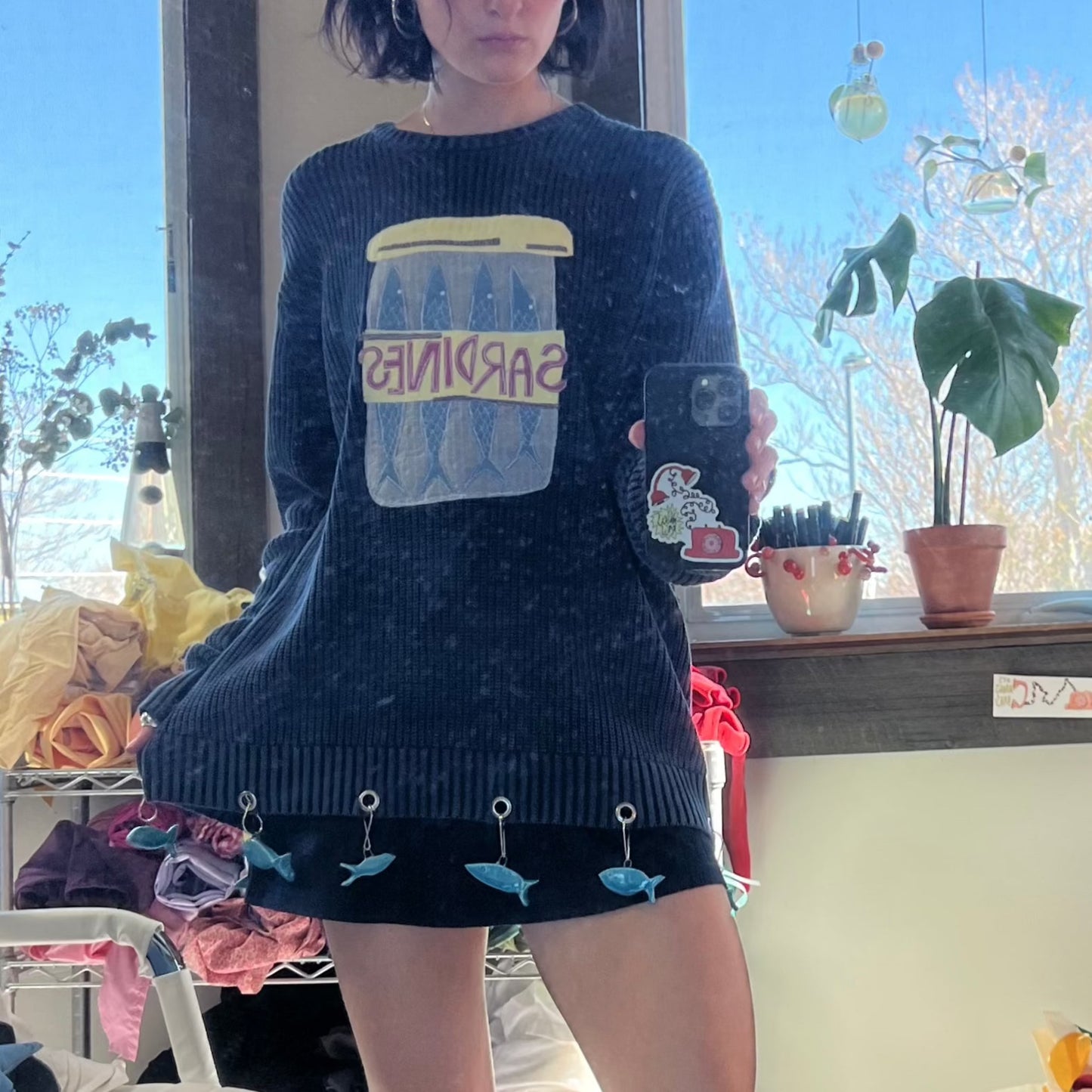Jingle sardine sweater(charms removable!)(Large)
