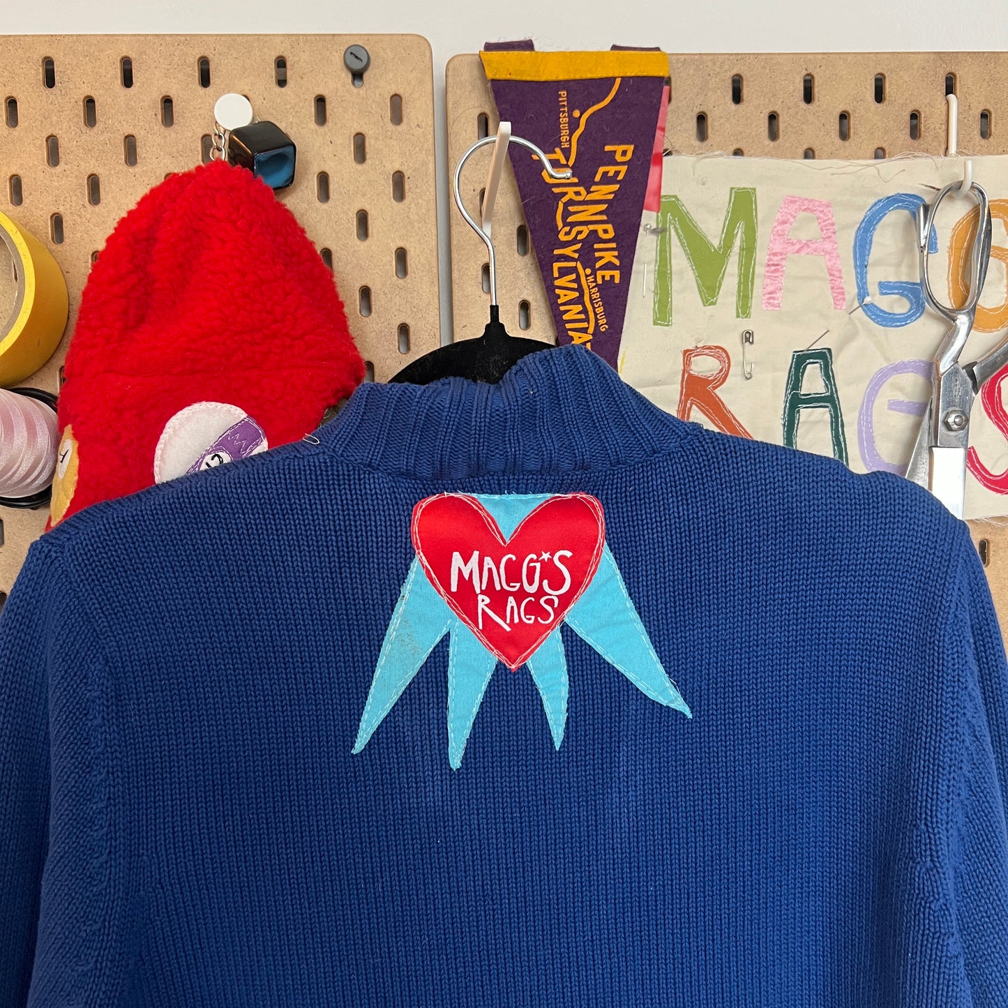 One fish blue fish zip up sweater (medium)