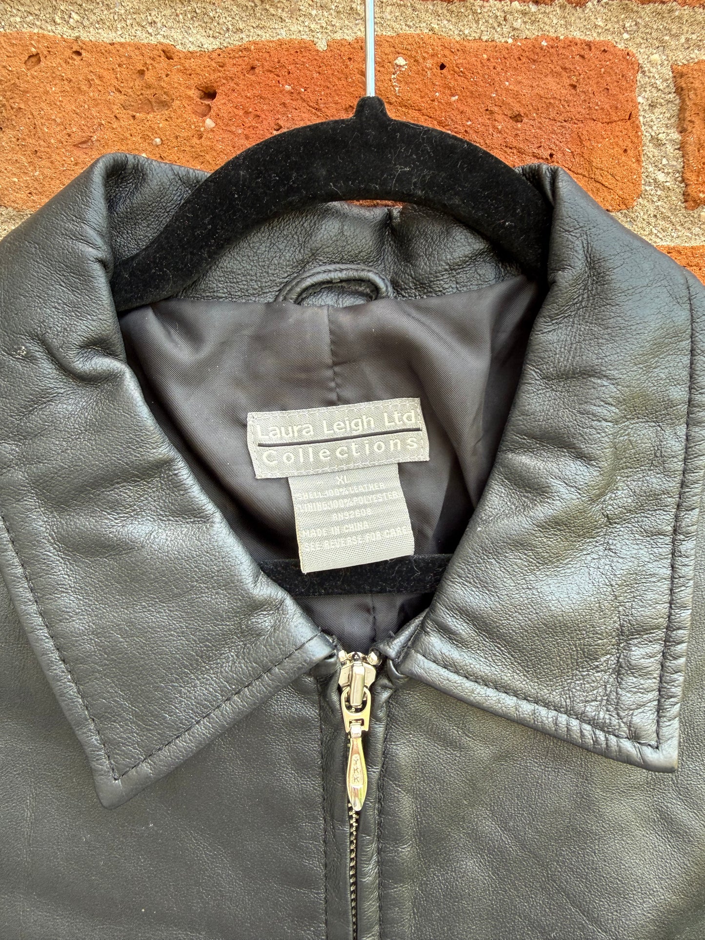 Double cow leather vest(XL)