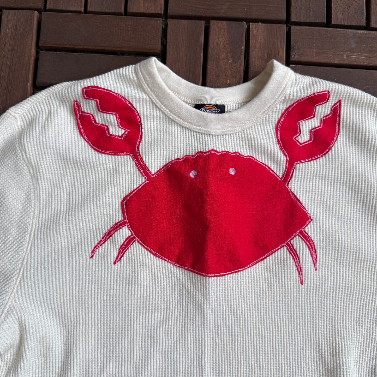 Crabby collar waffle shirt(XL)