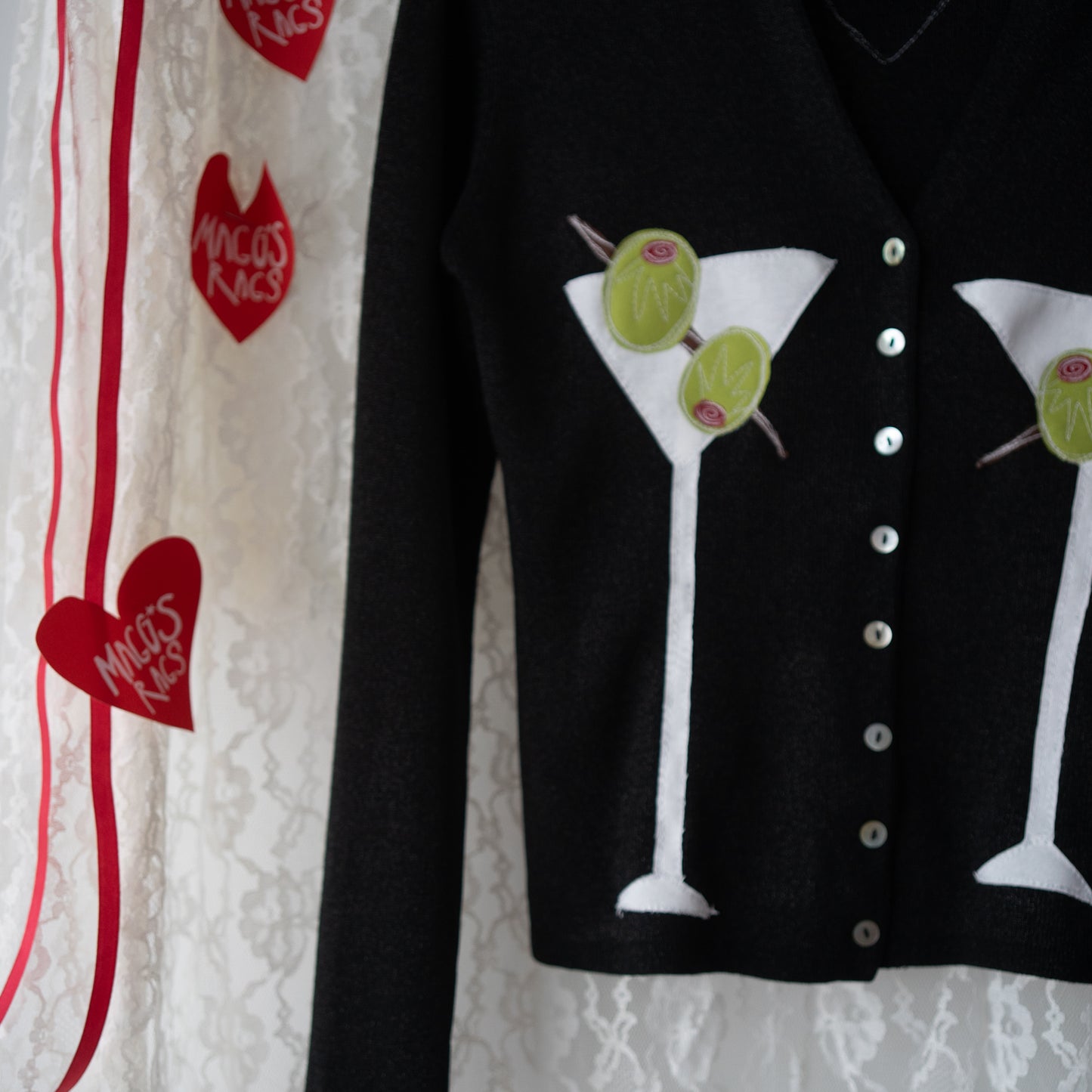 Black double martini cardigan (s)