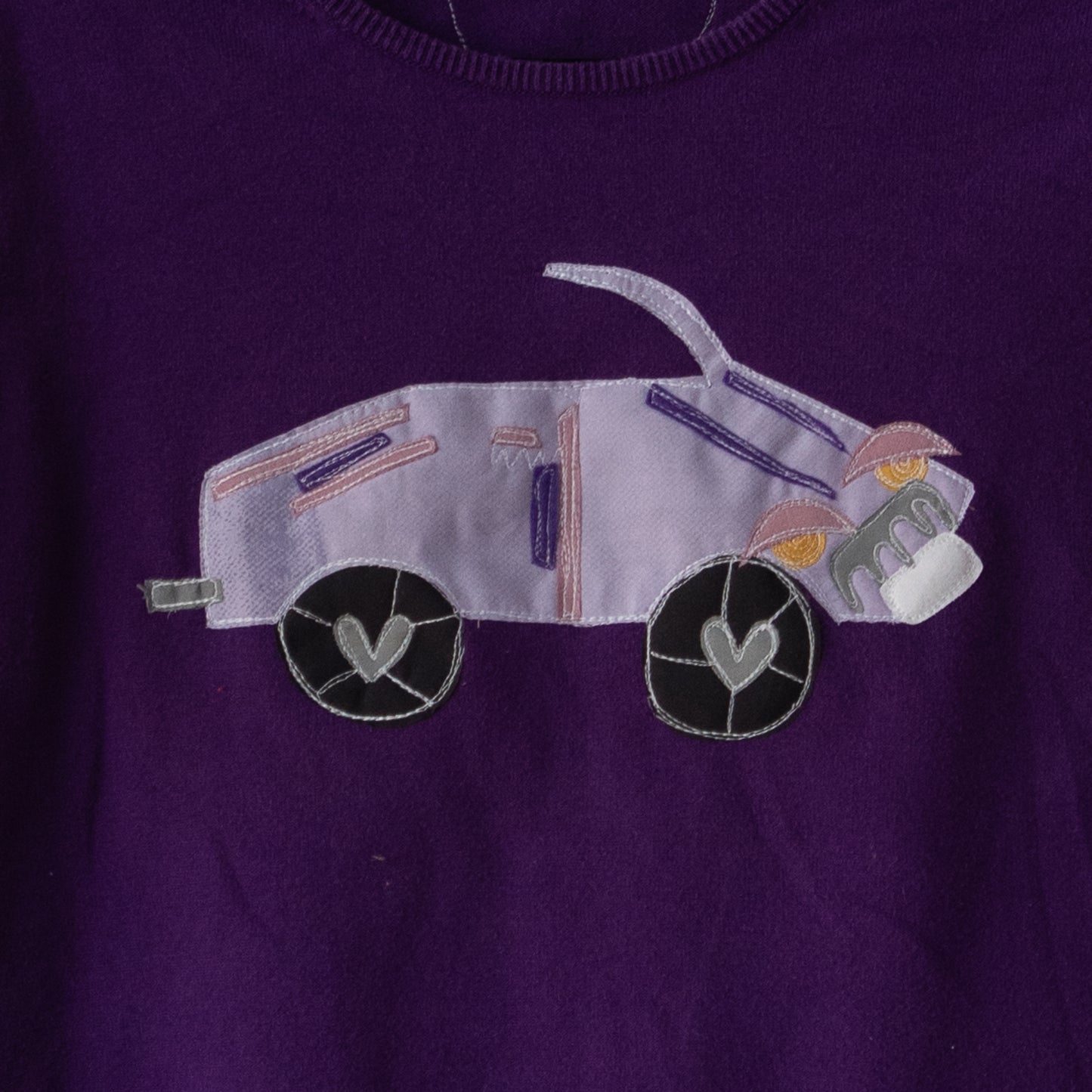 Purple car knit tee(large)