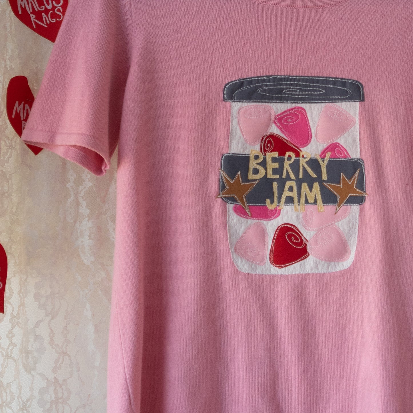 Pink berry jam knit tee (m)