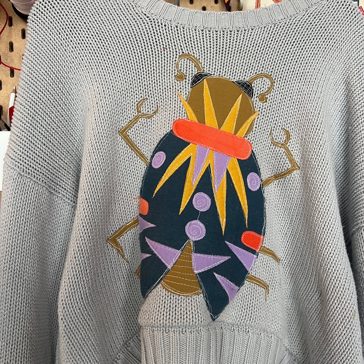 Cropped mystery bug sweater (xl)
