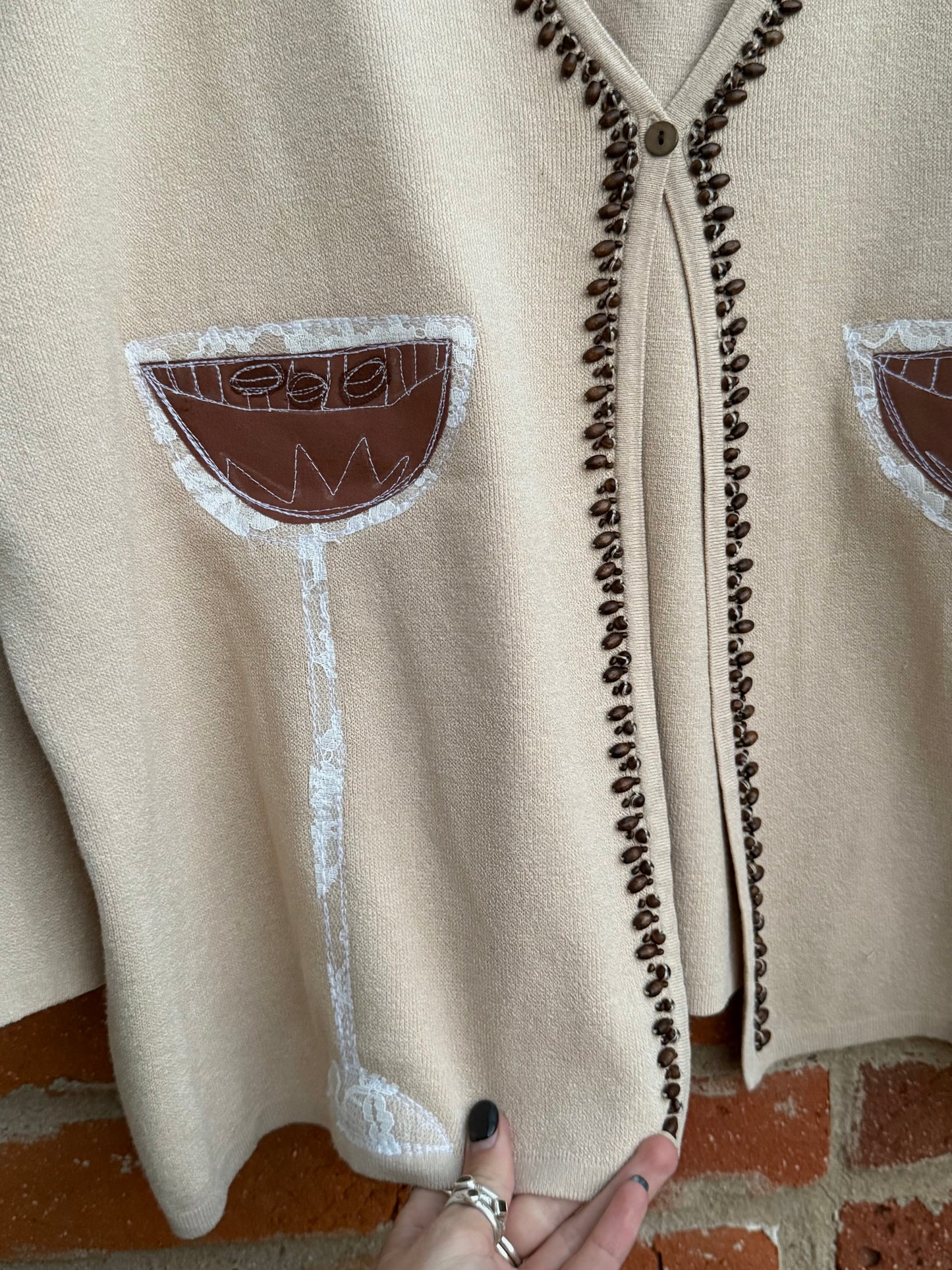 Espresso martini x2 split front sweater(XL)
