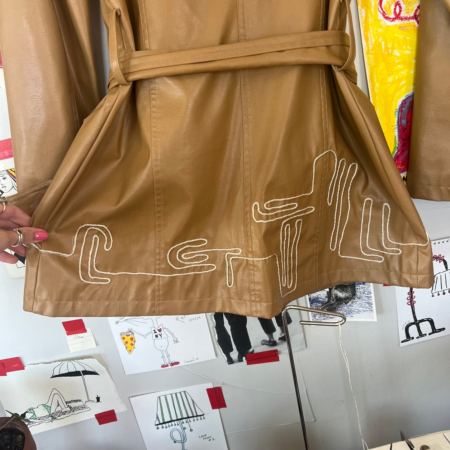 Silly string leather jacket(medium)