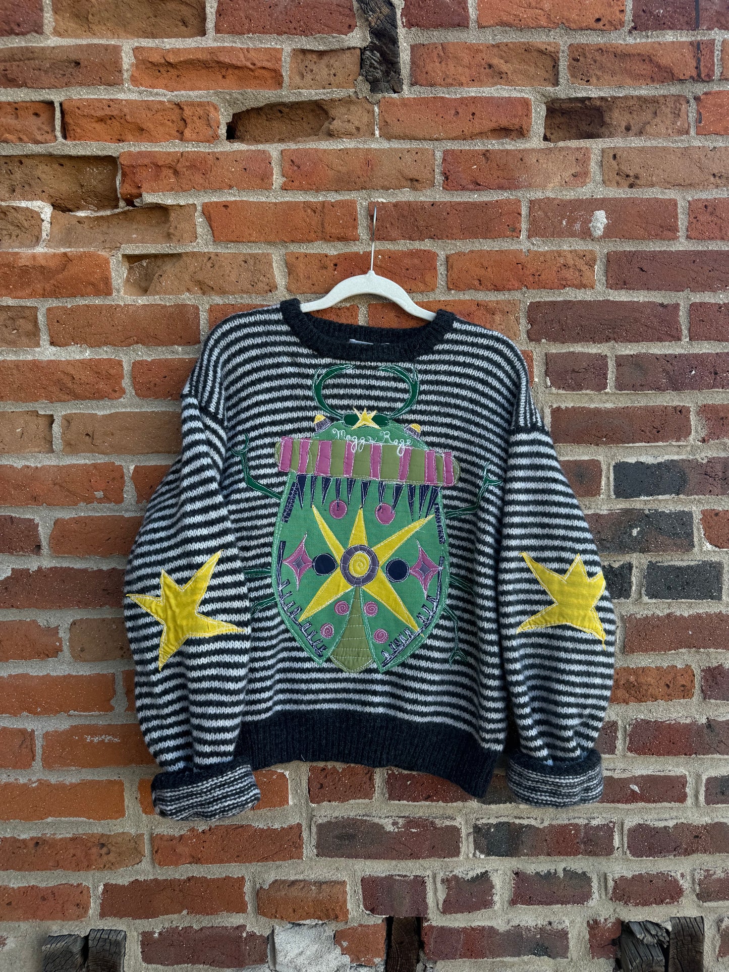 Striped bug wool sweater(xl)