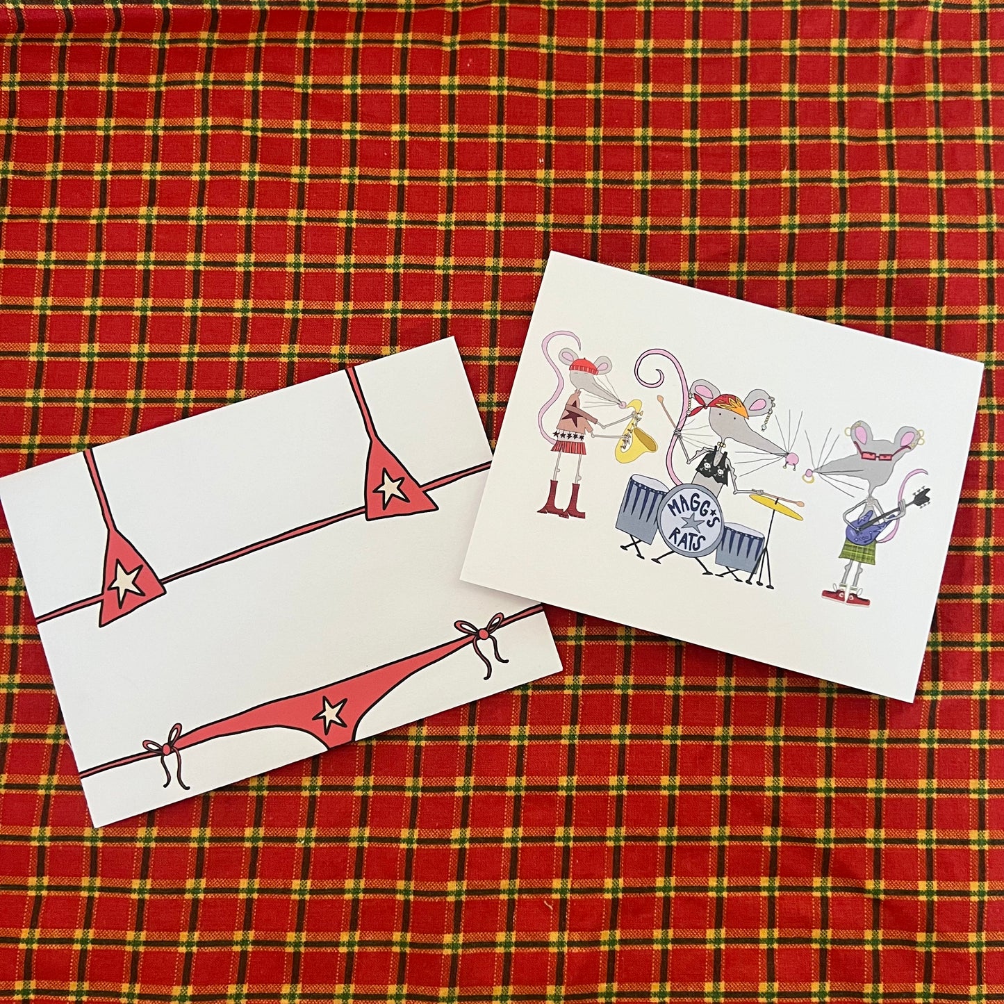 Rat band greeting card + envelope
