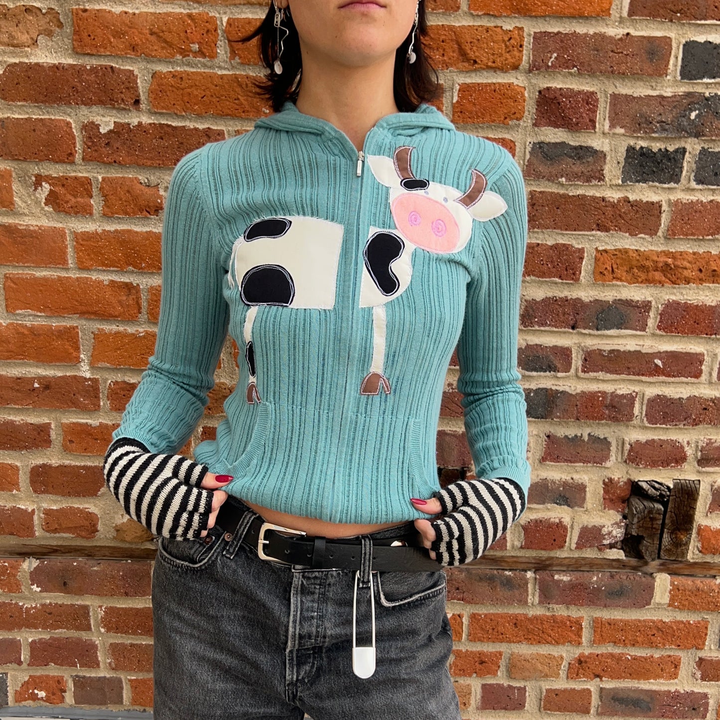 Cow ‘n milk sweater set (small)(2pieces)