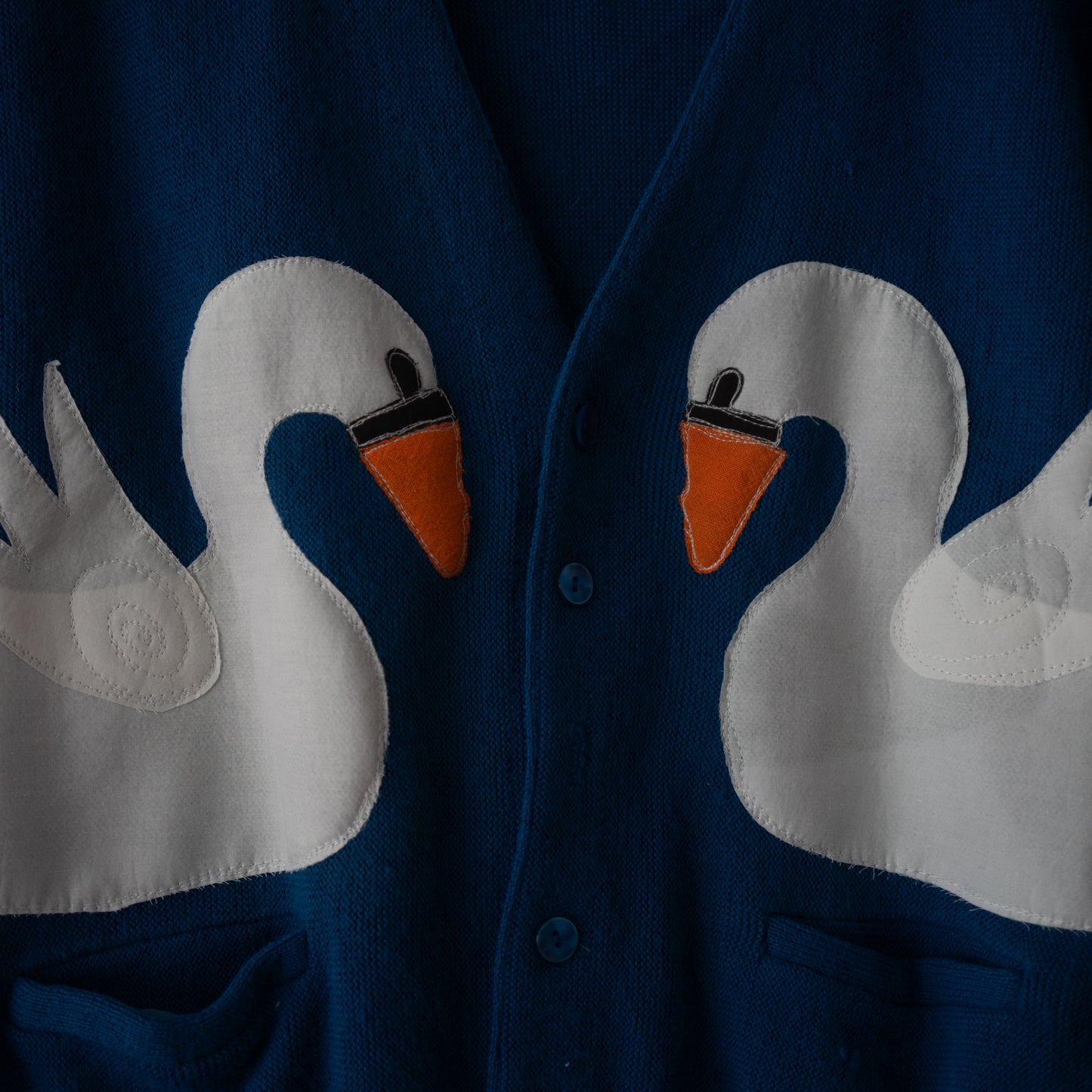 Blue swans in love cardigan (m)
