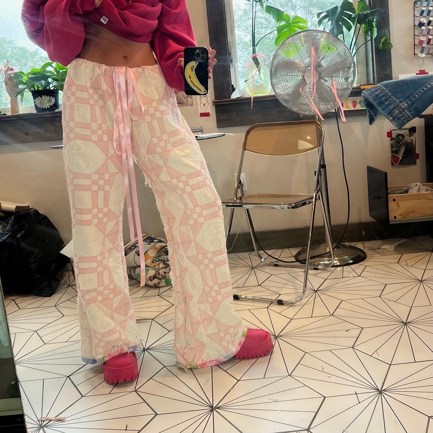 Distressed quilted trousers(Large) - Magg's Rags