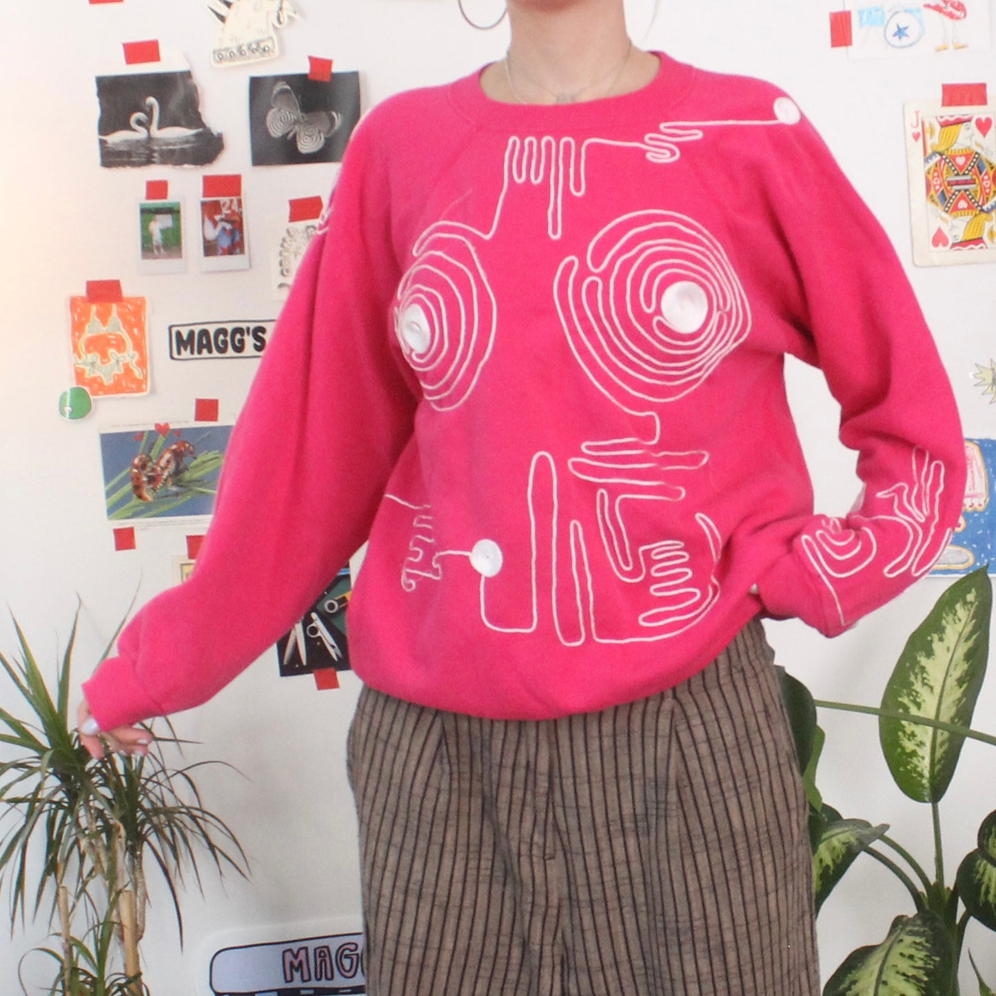 Pink swirly string crew(small)