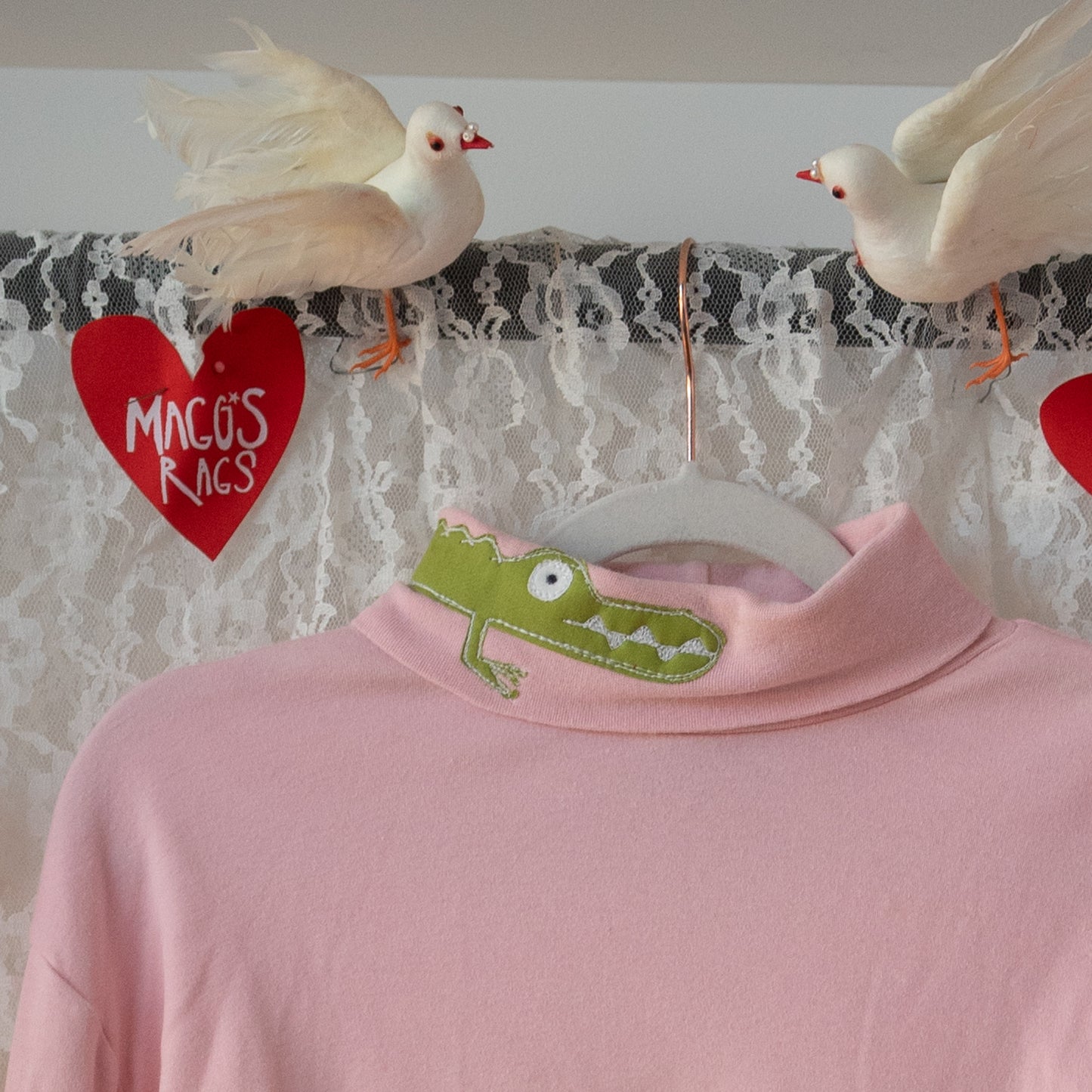Pink gatorneck turtleneck (small)