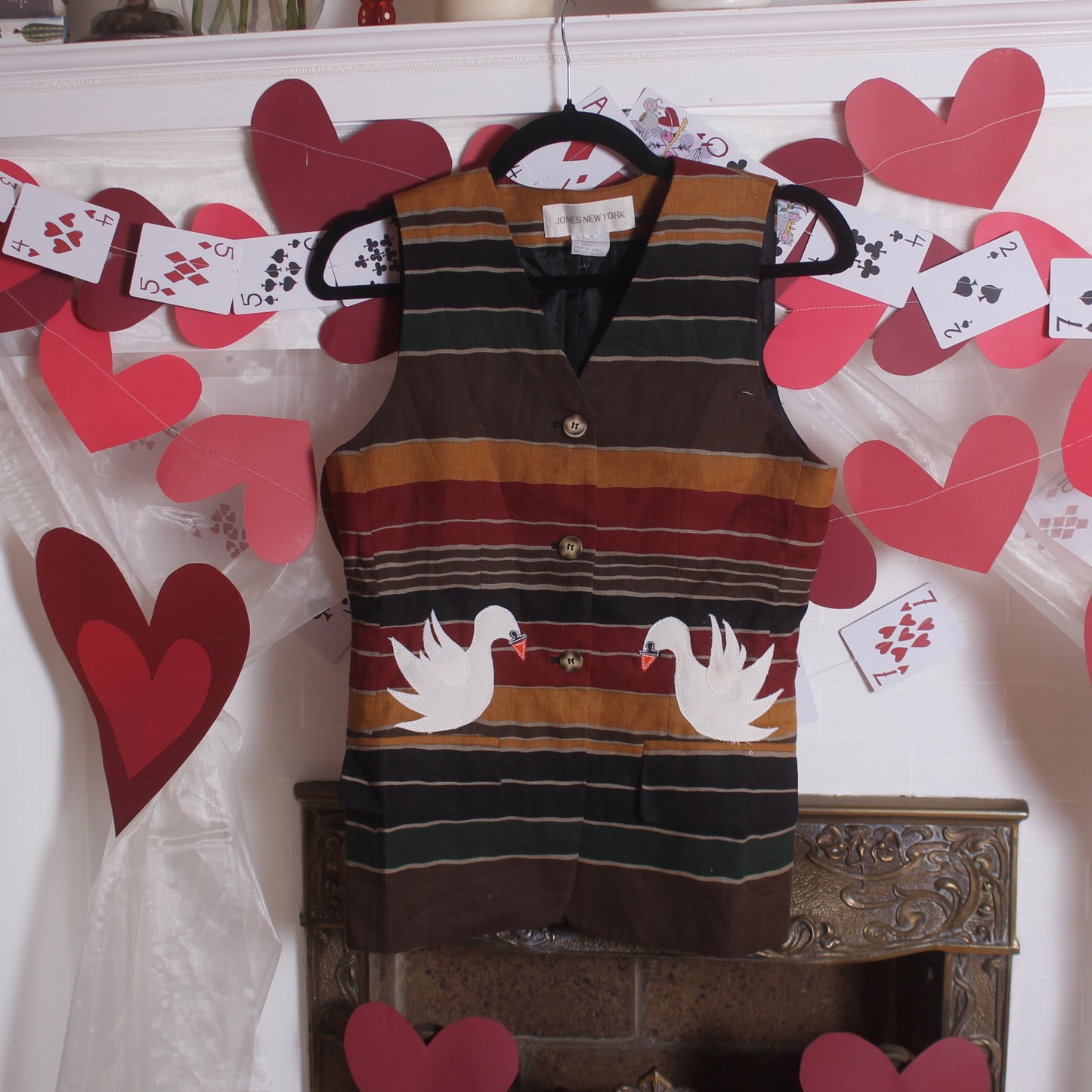 Swans ‘n stripes vest(small) - Magg's Rags