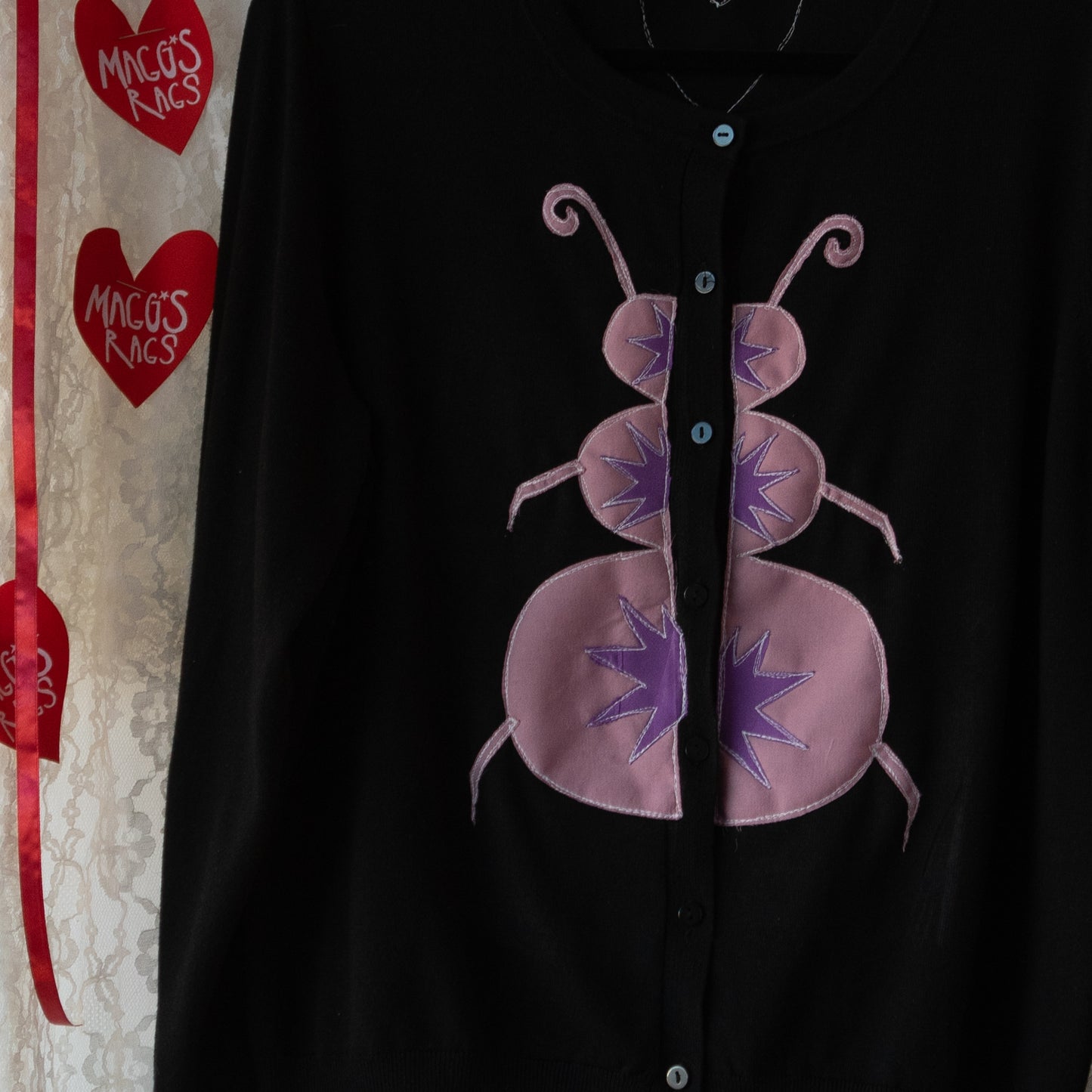 Purple bug cardigan (xxl)