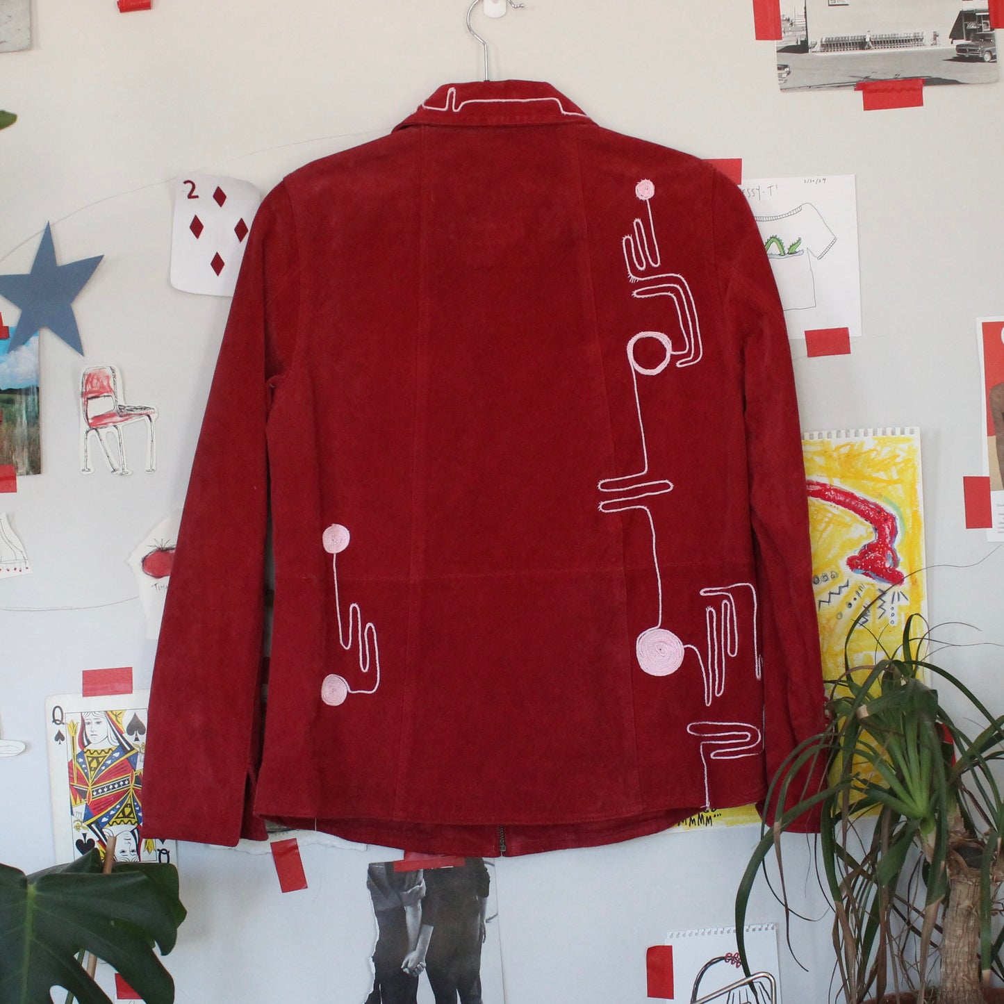 Silly string leather coat(small)