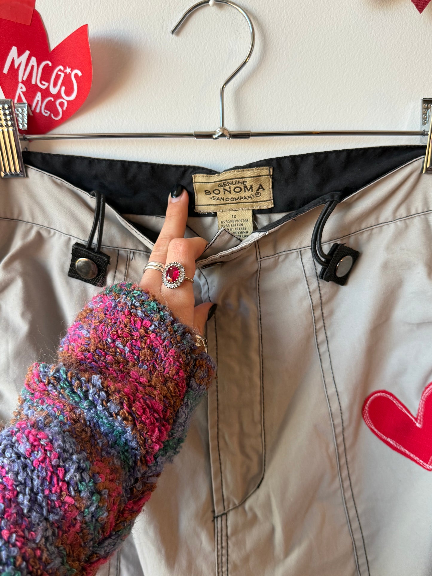 All over heart zip off knee hiking pants(4)