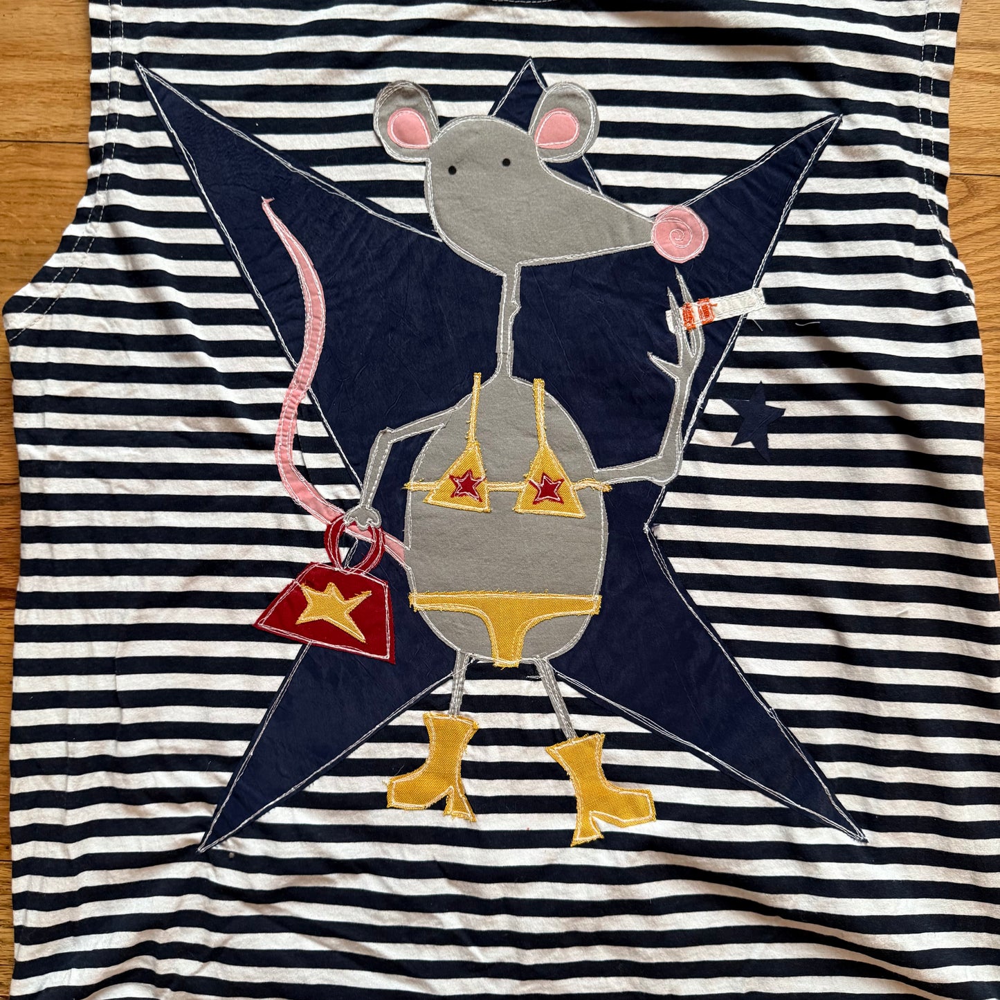 Rat star striped muscle tee(xl)