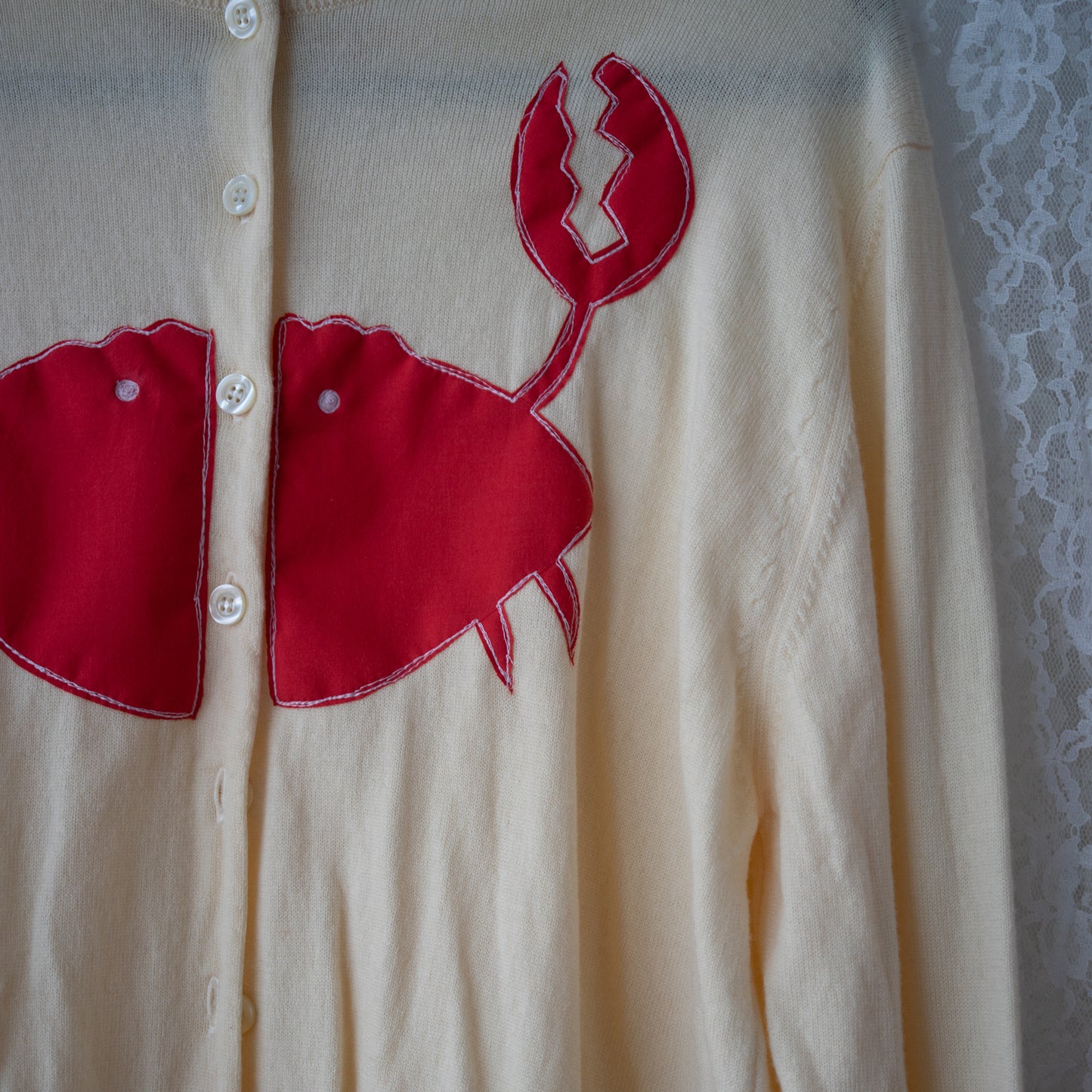 Cream crustacean cardigan (xl)