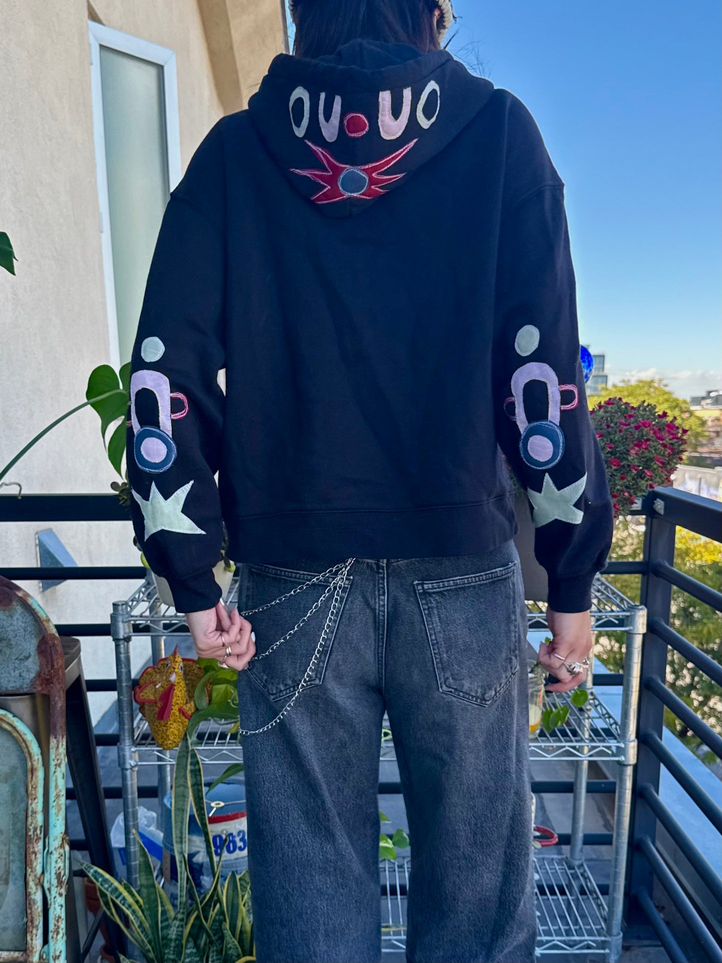 Abstract zip up hoodie(medium)