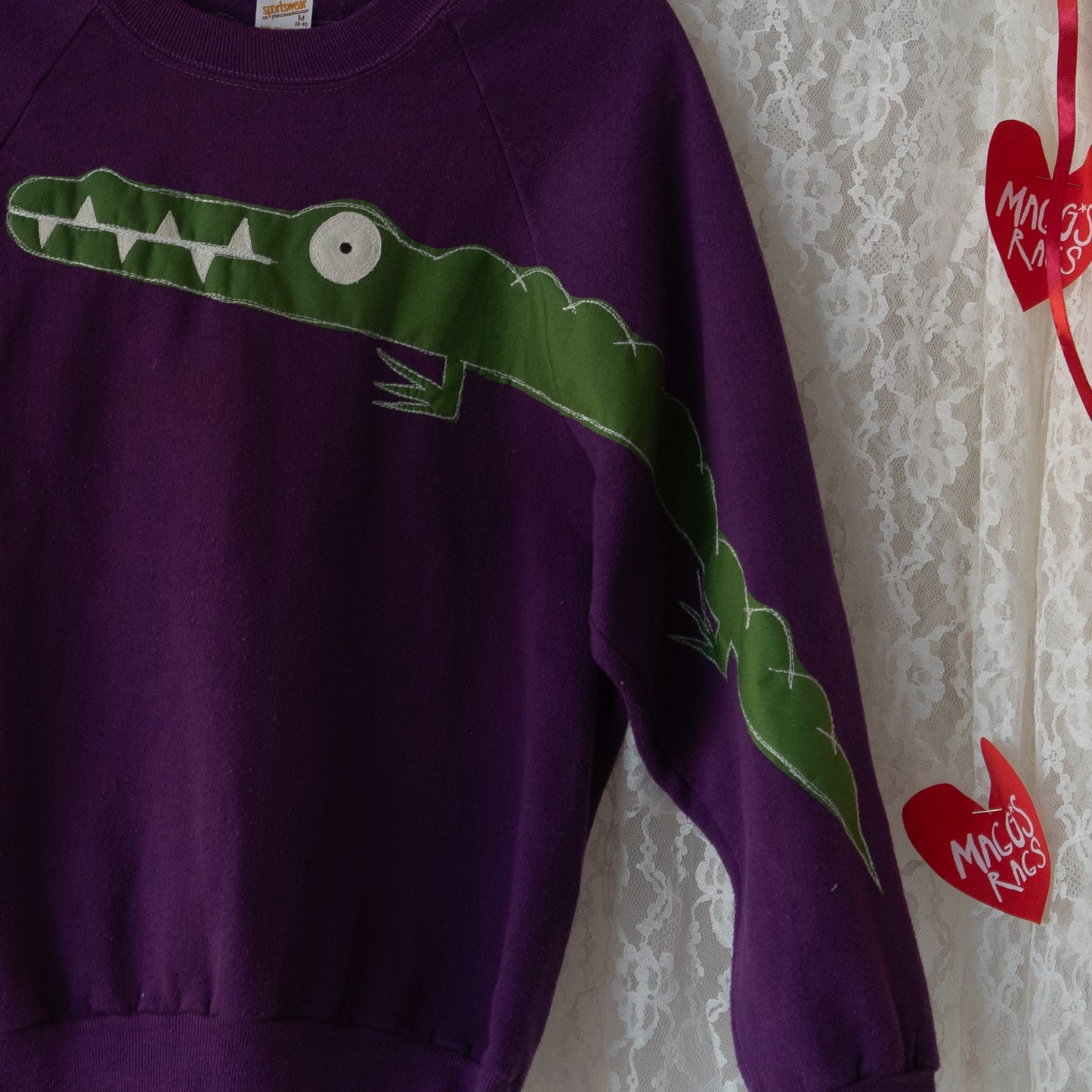 Purple gator sleeve crew(XS)
