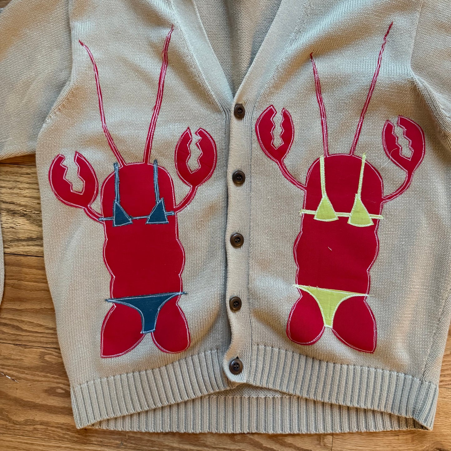 Lobster-kini x 2 cardigan (large)