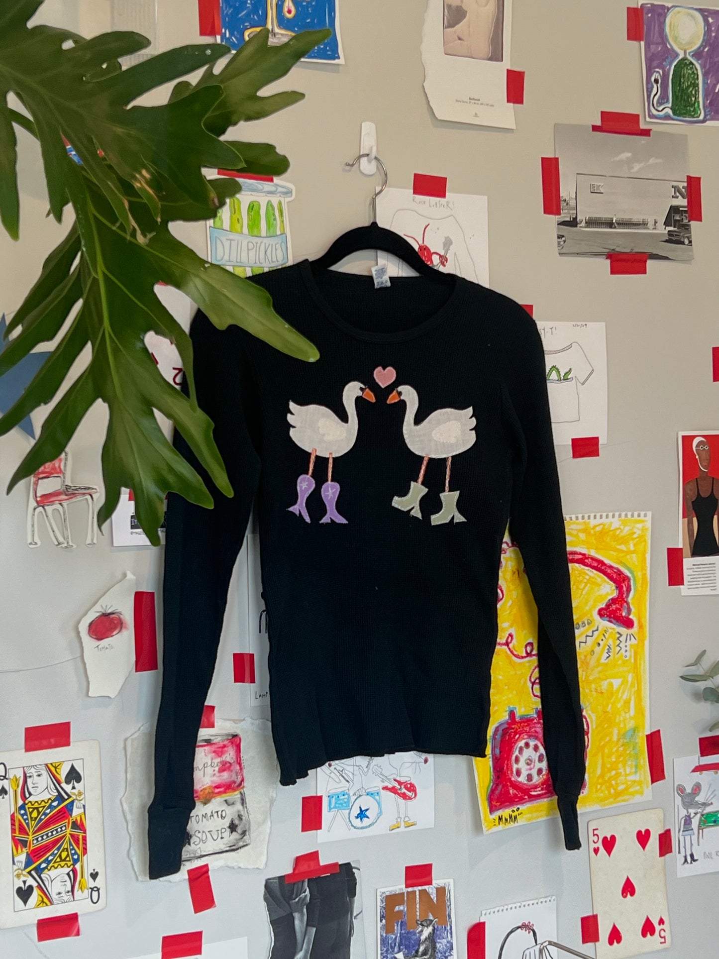 Swans in love waffle tee(small)