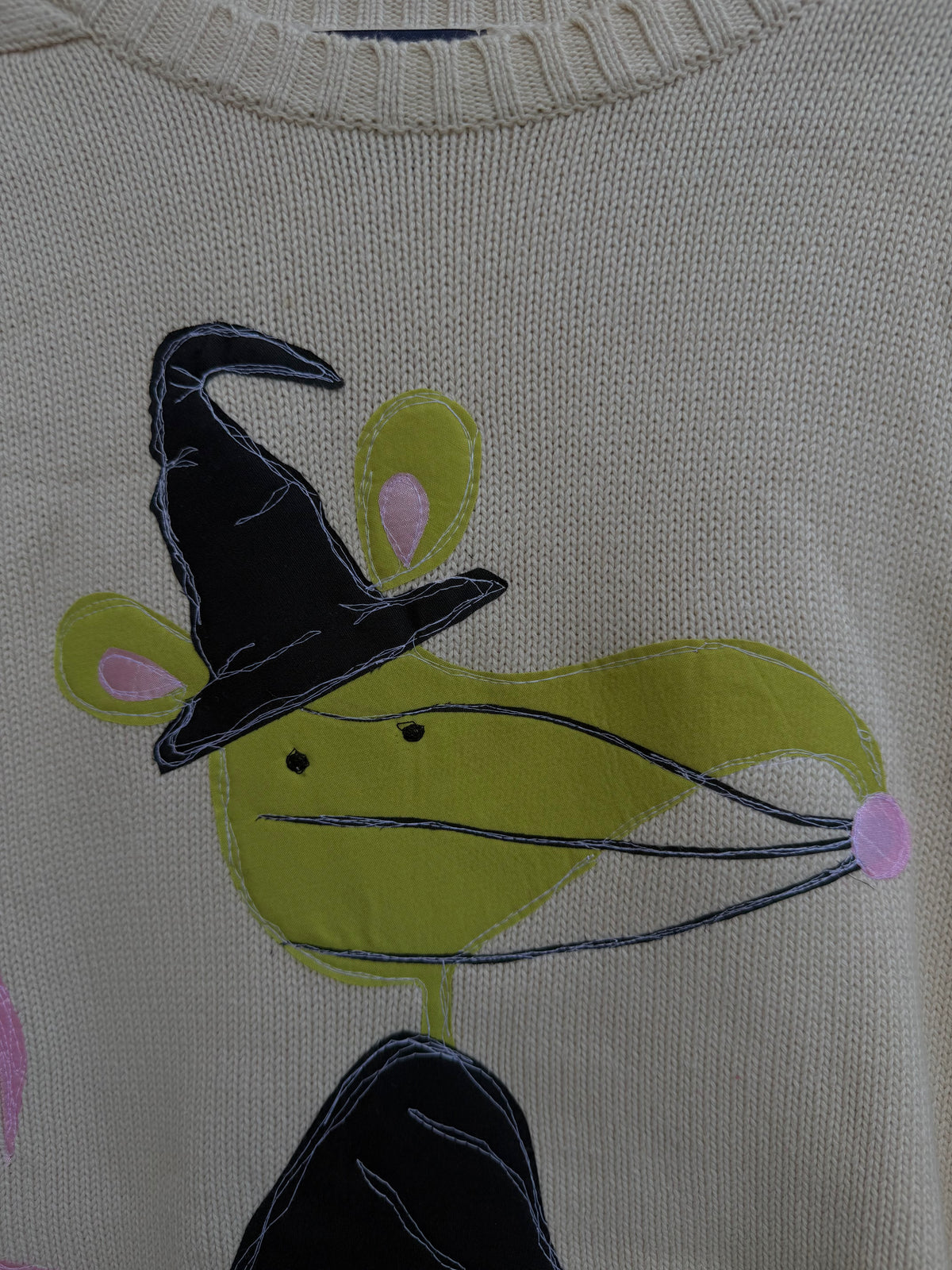Witchy Rat on a broom sweater(XL)