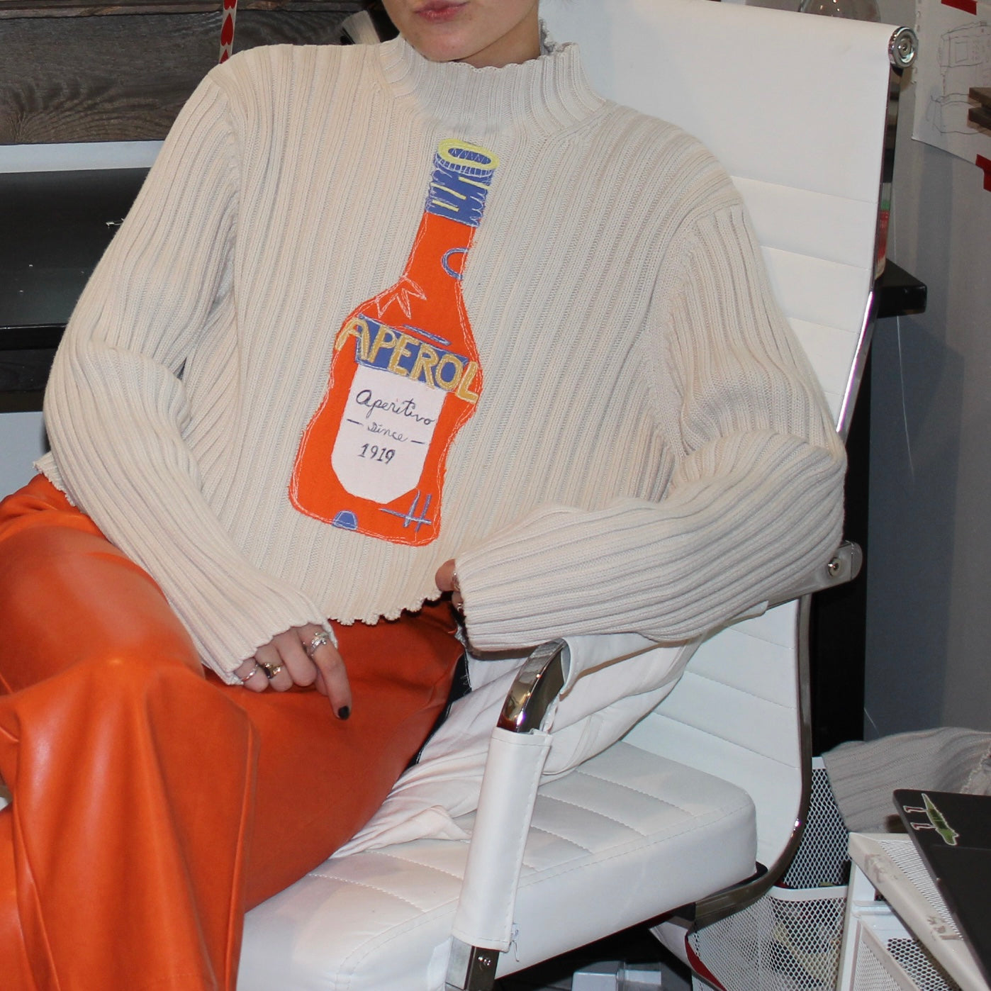 Aperol cowl neck(Large)