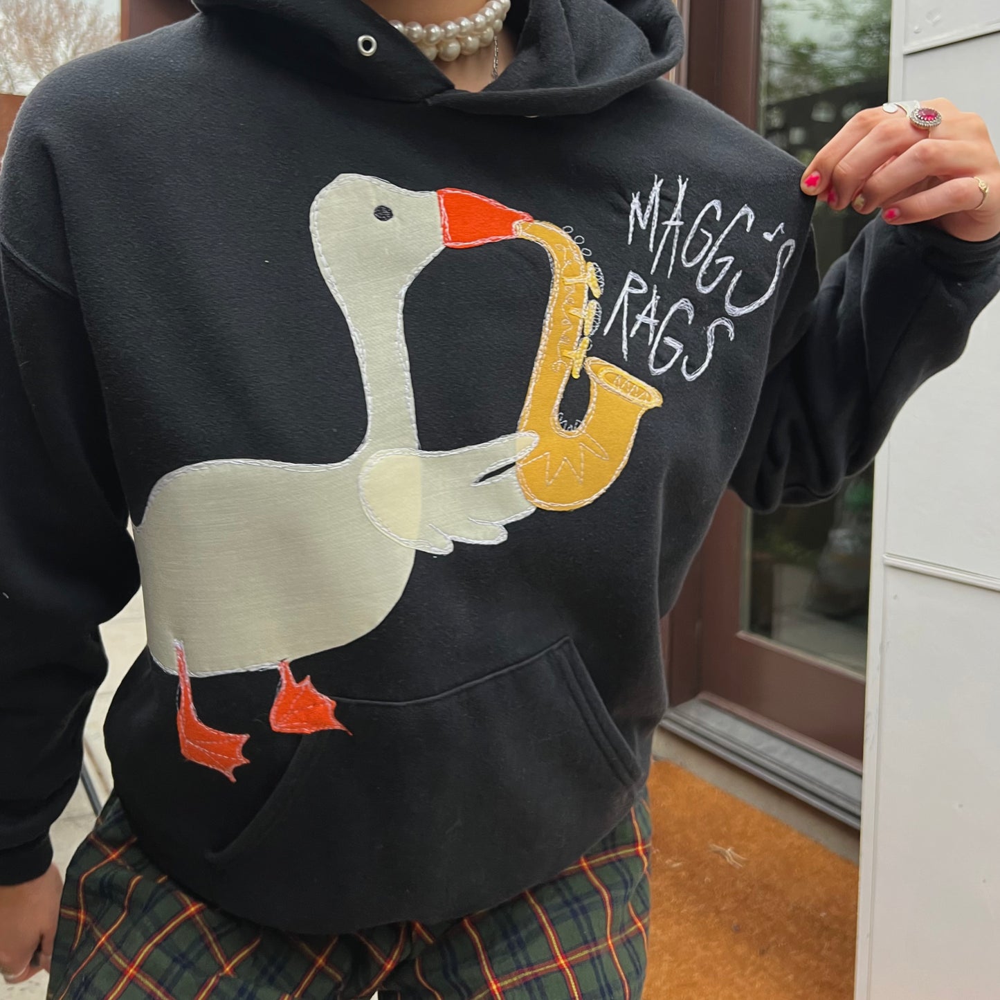 Saxophone Duck hoodie(medium)