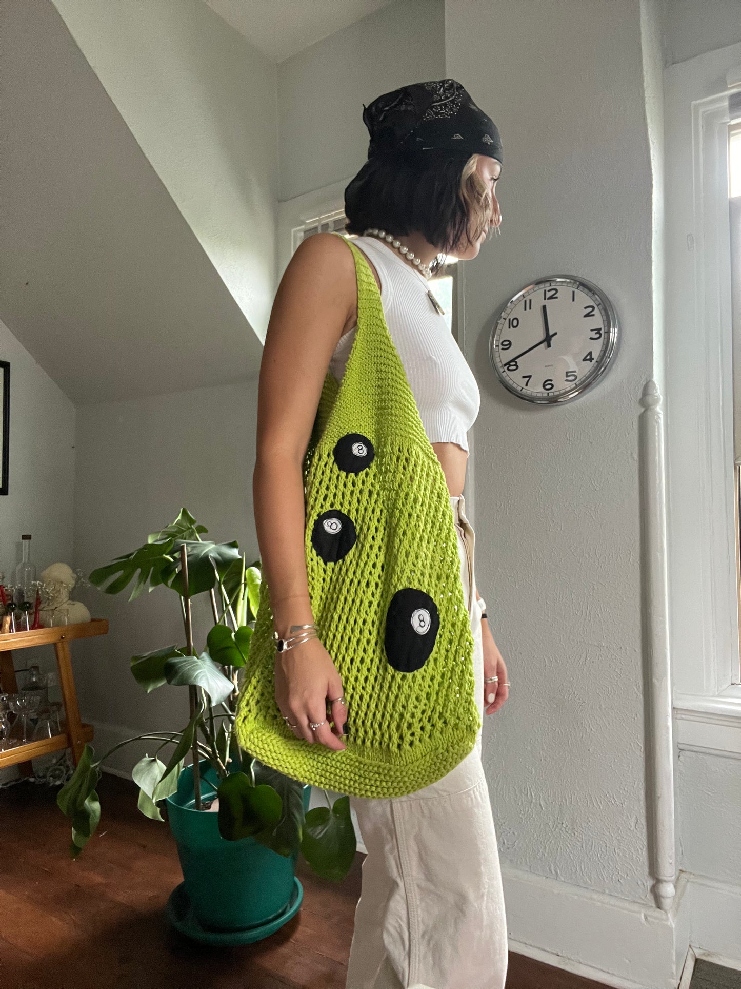 Knit 8 ball tote - Magg's Rags
