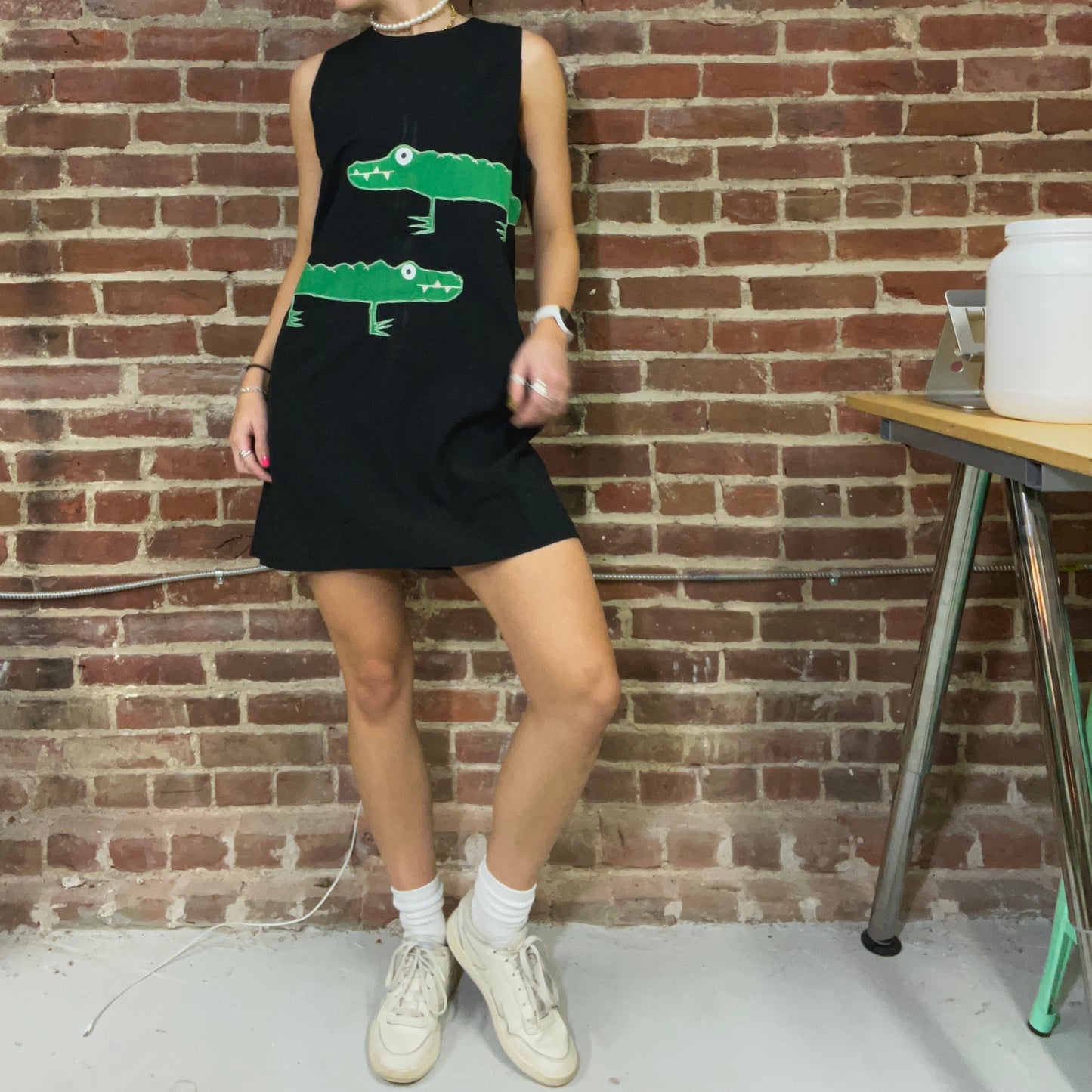Double gator mini dress