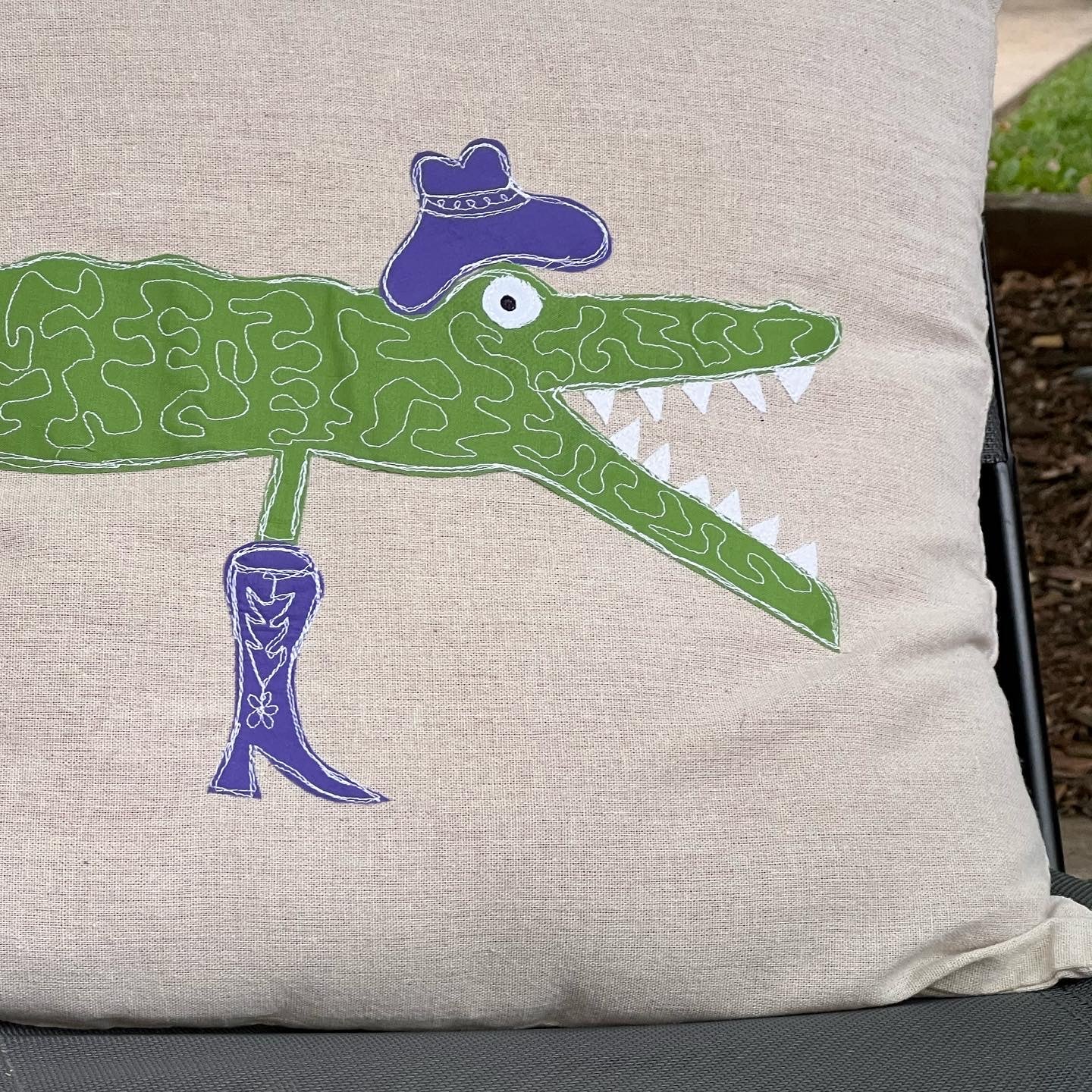 Mr. Fancy alligator throw pillow - Magg's Rags