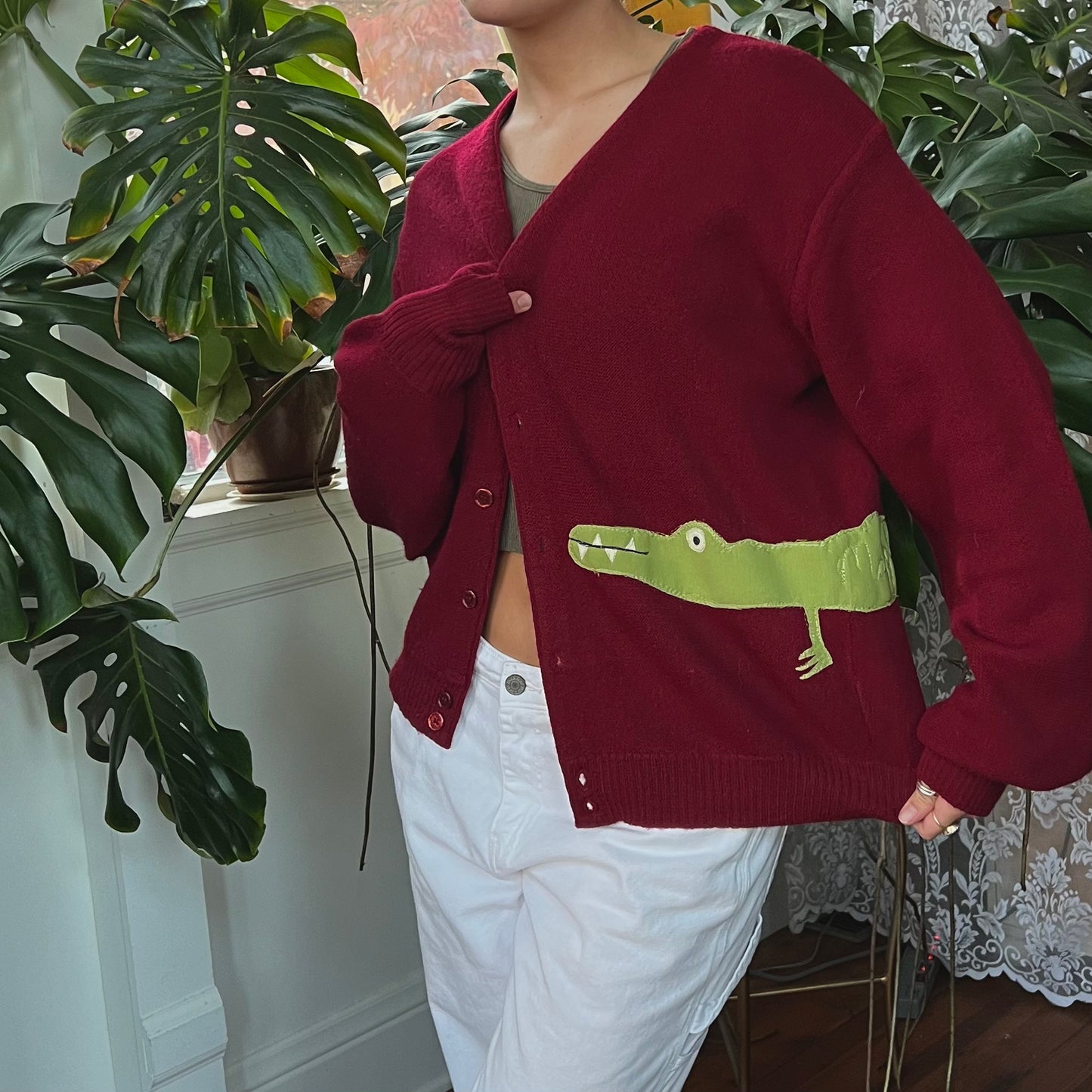 Wrap around wool Alligator cardigan - Magg's Rags