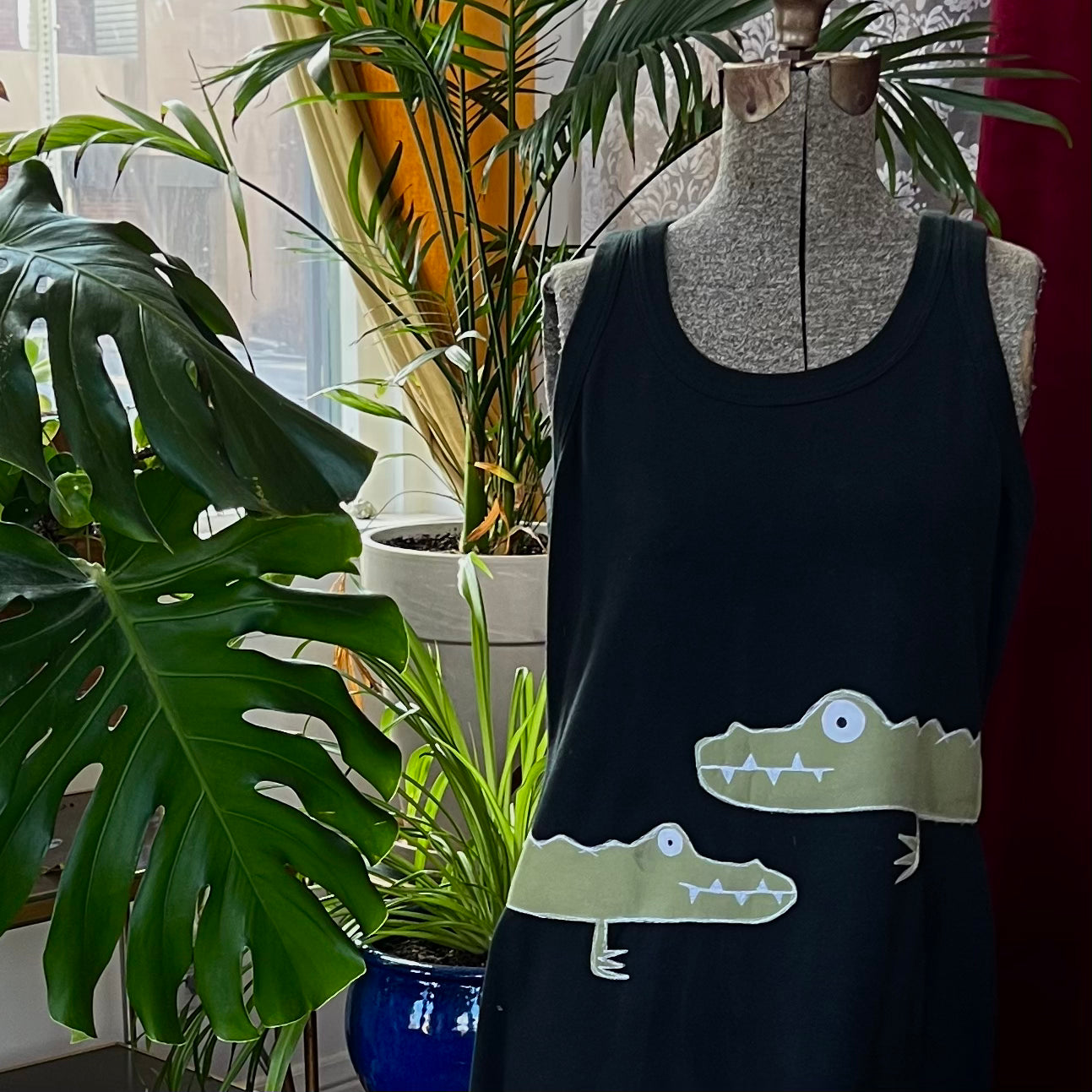 Wrap around gator maxi dress