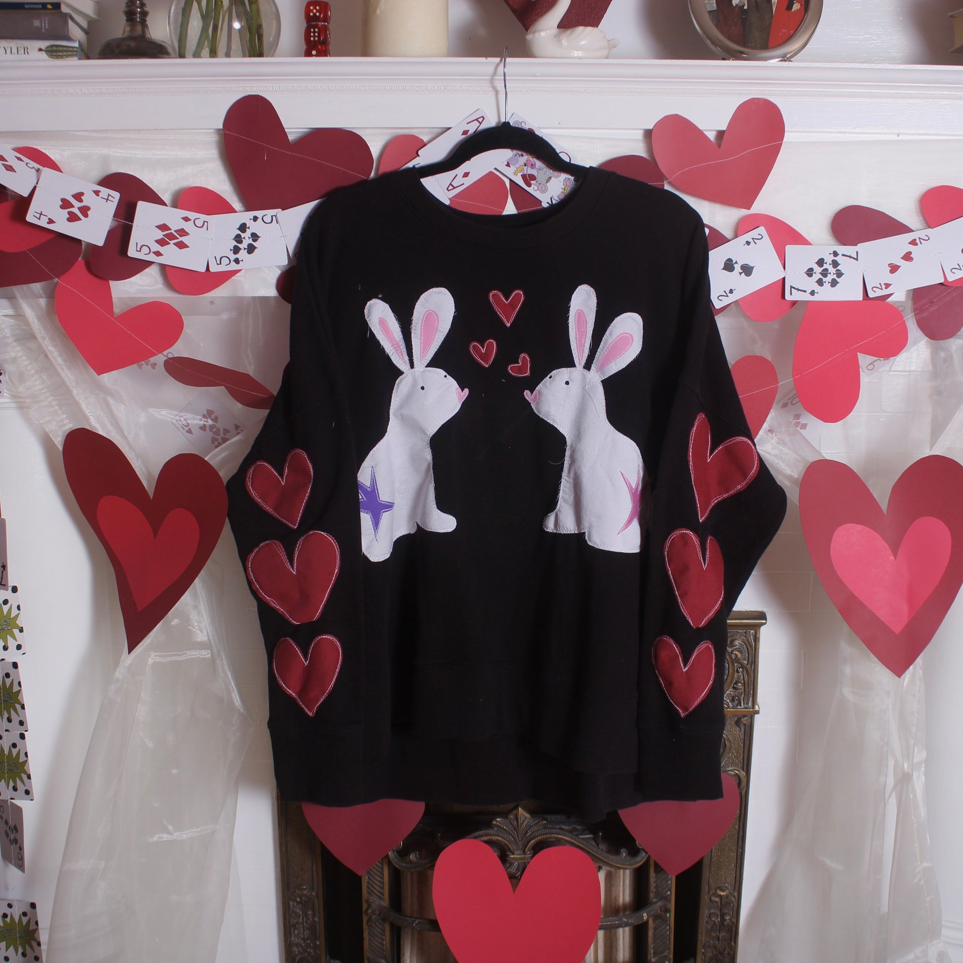 Rabbit duo crew ft. Heart sleeves(XL) - Magg's Rags 