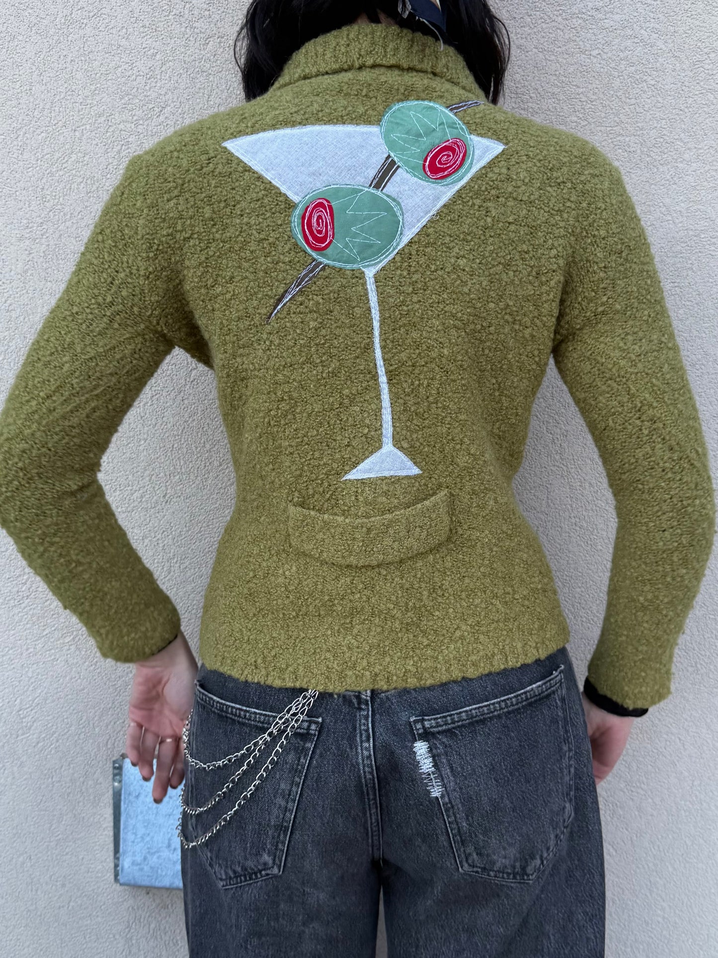 Double martini wool cardigan(XS)