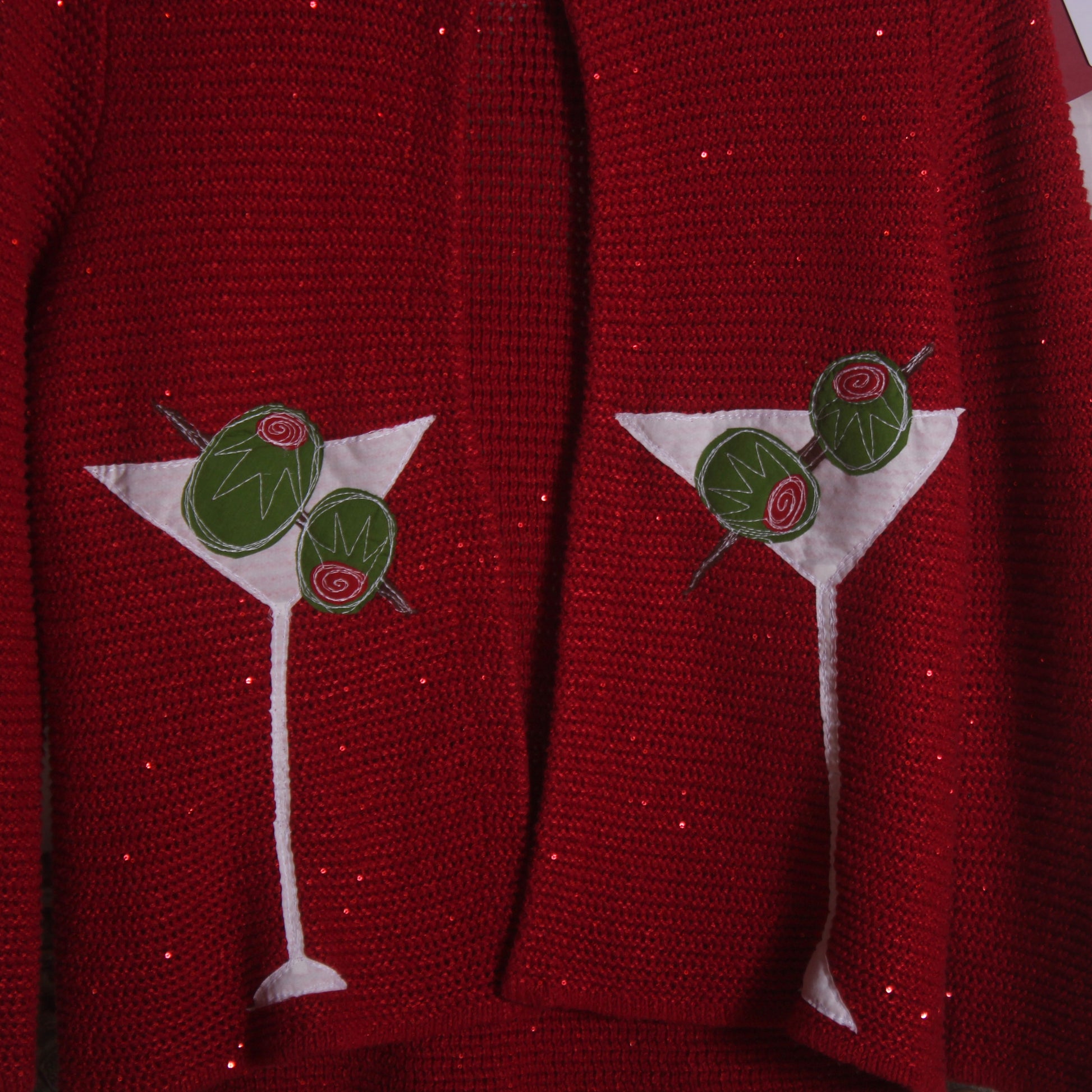 Shimmer martini split front sweater(large) - Magg's Rags 
