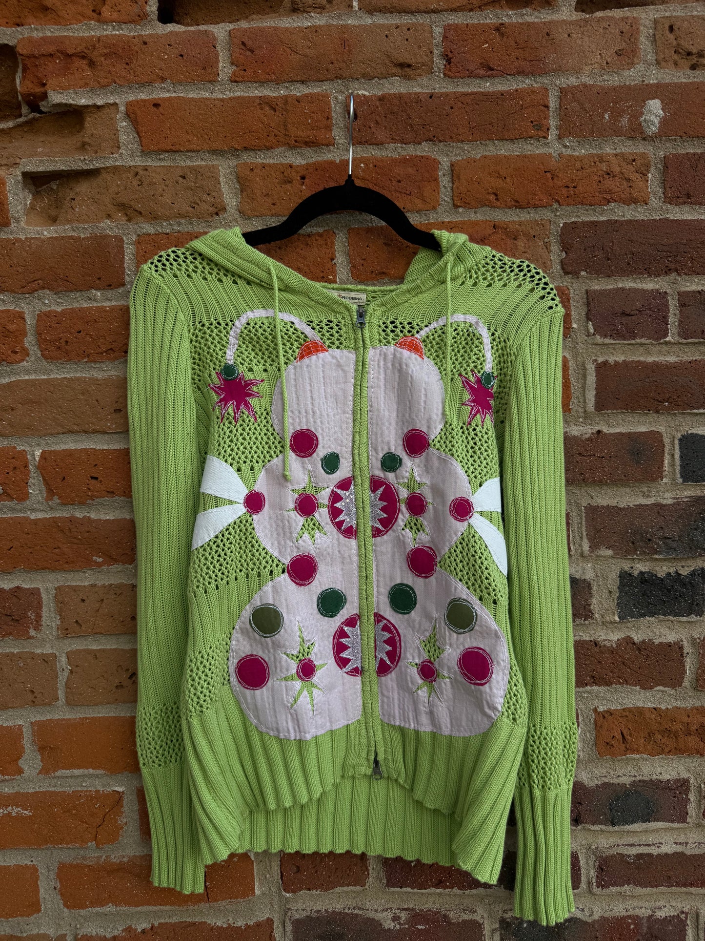 Abstract bug knit zip up(large)