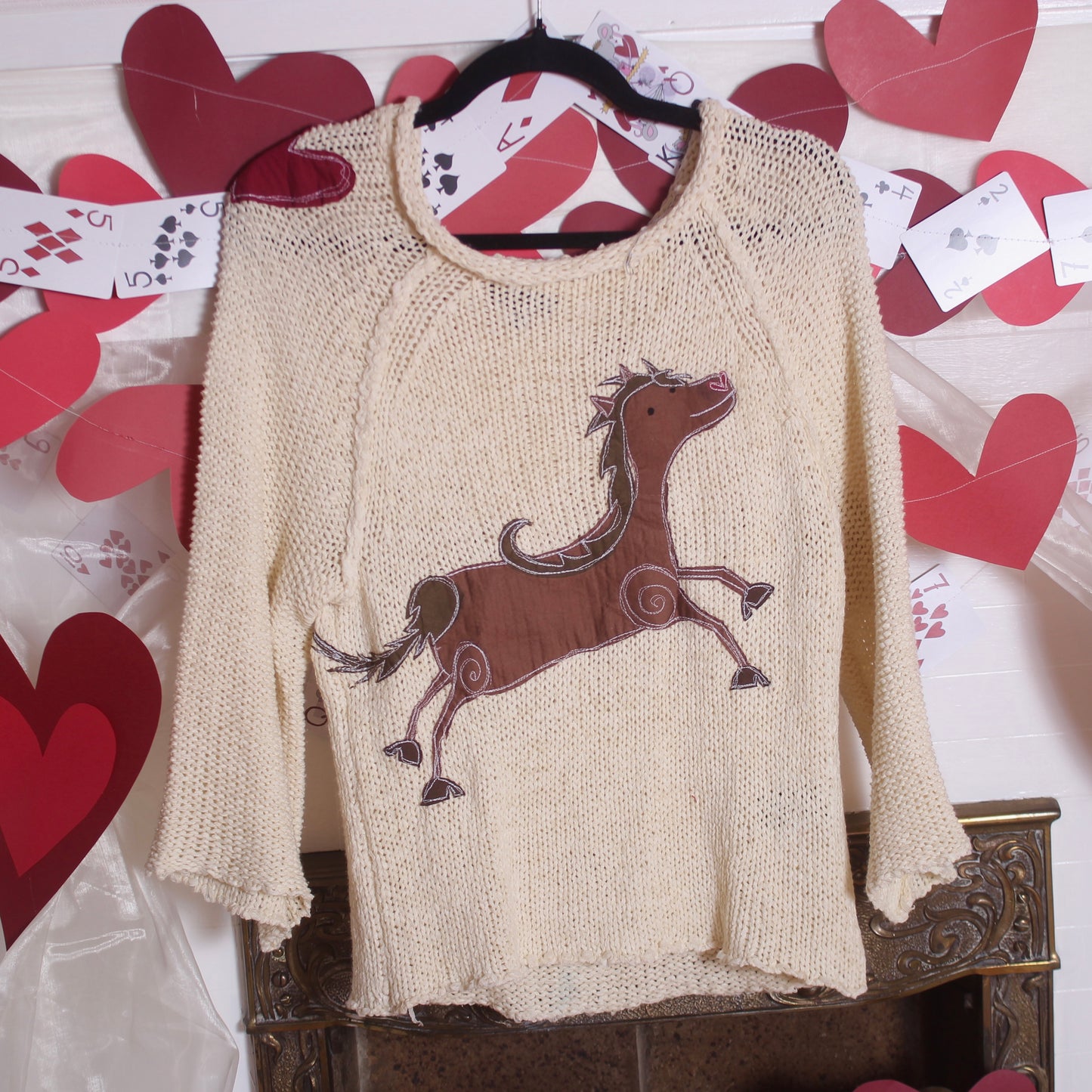 Horse n’ hearts sweater(medium) - Magg's Rags 