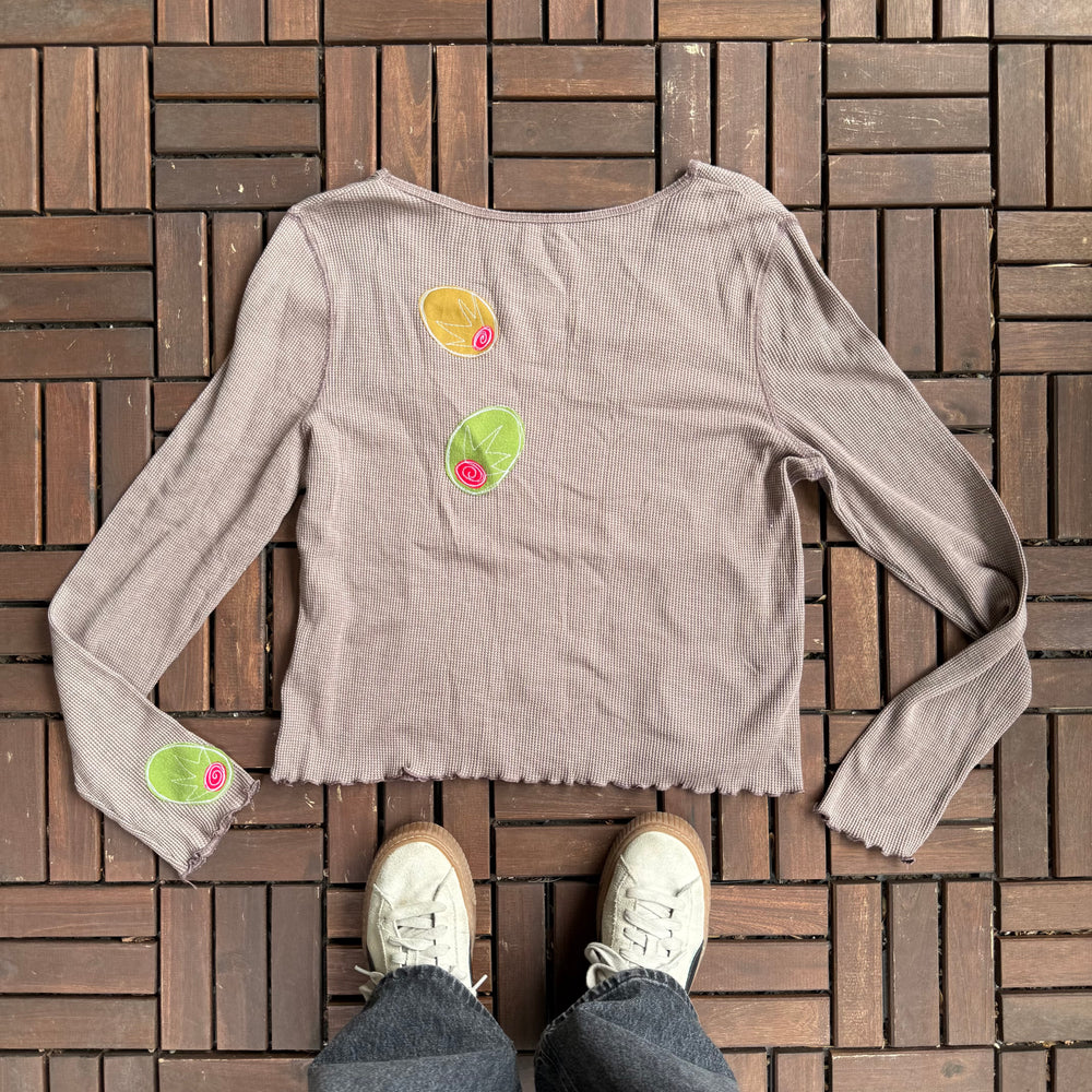 All over olives waffle shirt(XXL)