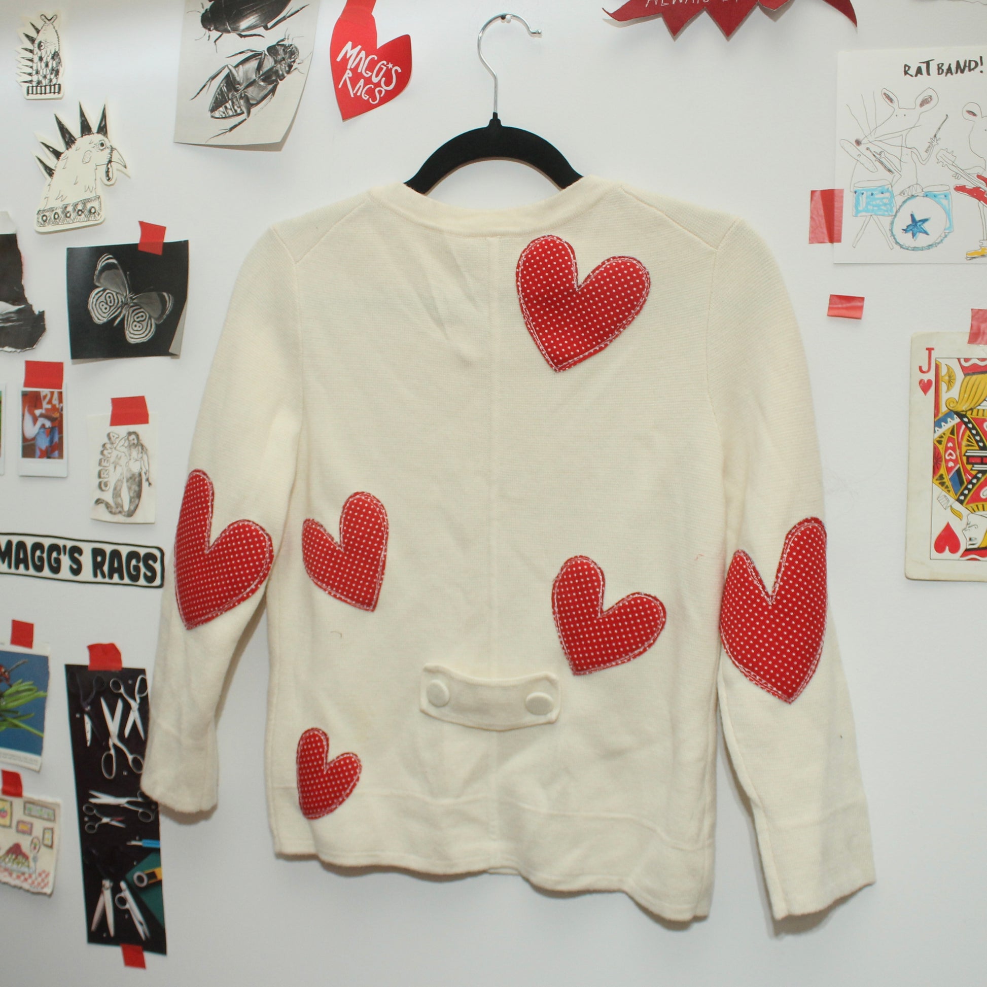 Hearts hearts hearts cardigan(small) - Magg's Rags 